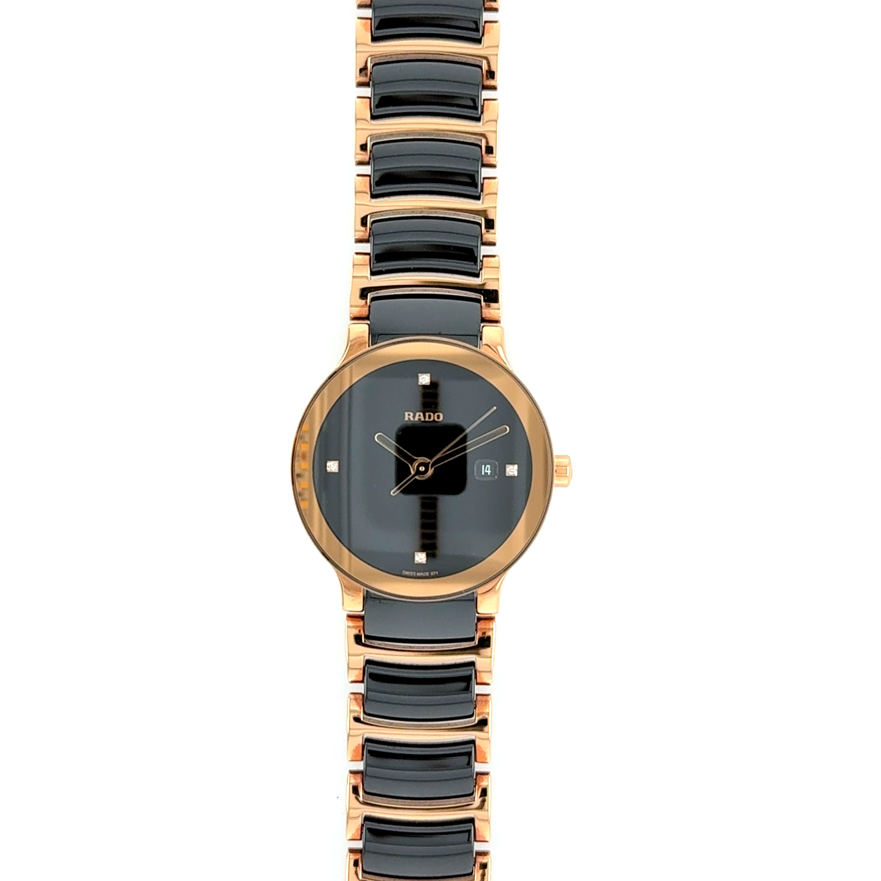 RADO Centrix R30555712 Ceramic Rose Gold Plated 28mm Watch