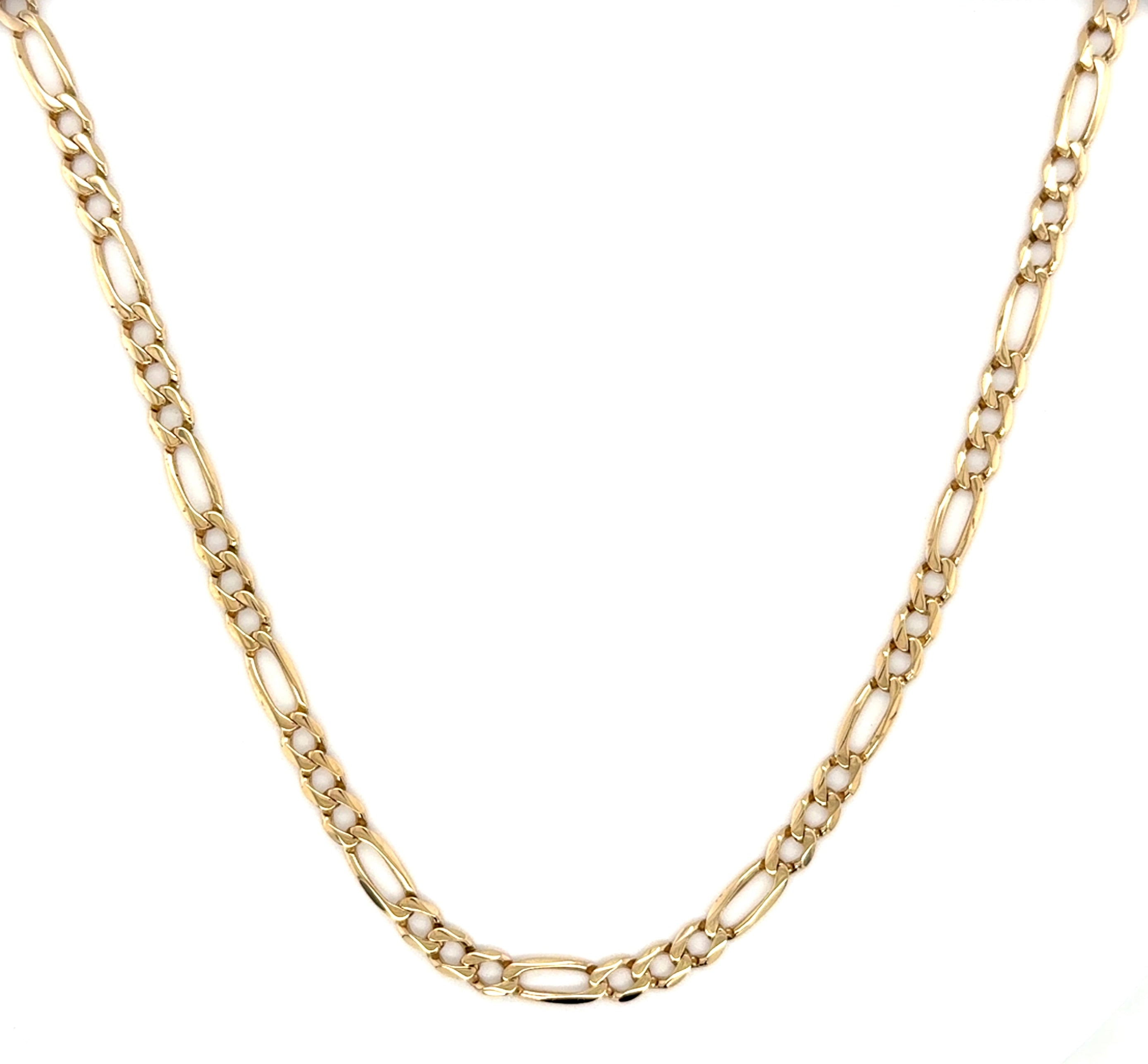 9ct Yellow Gold 22 Inch Figaro Link Chain - 13.28g