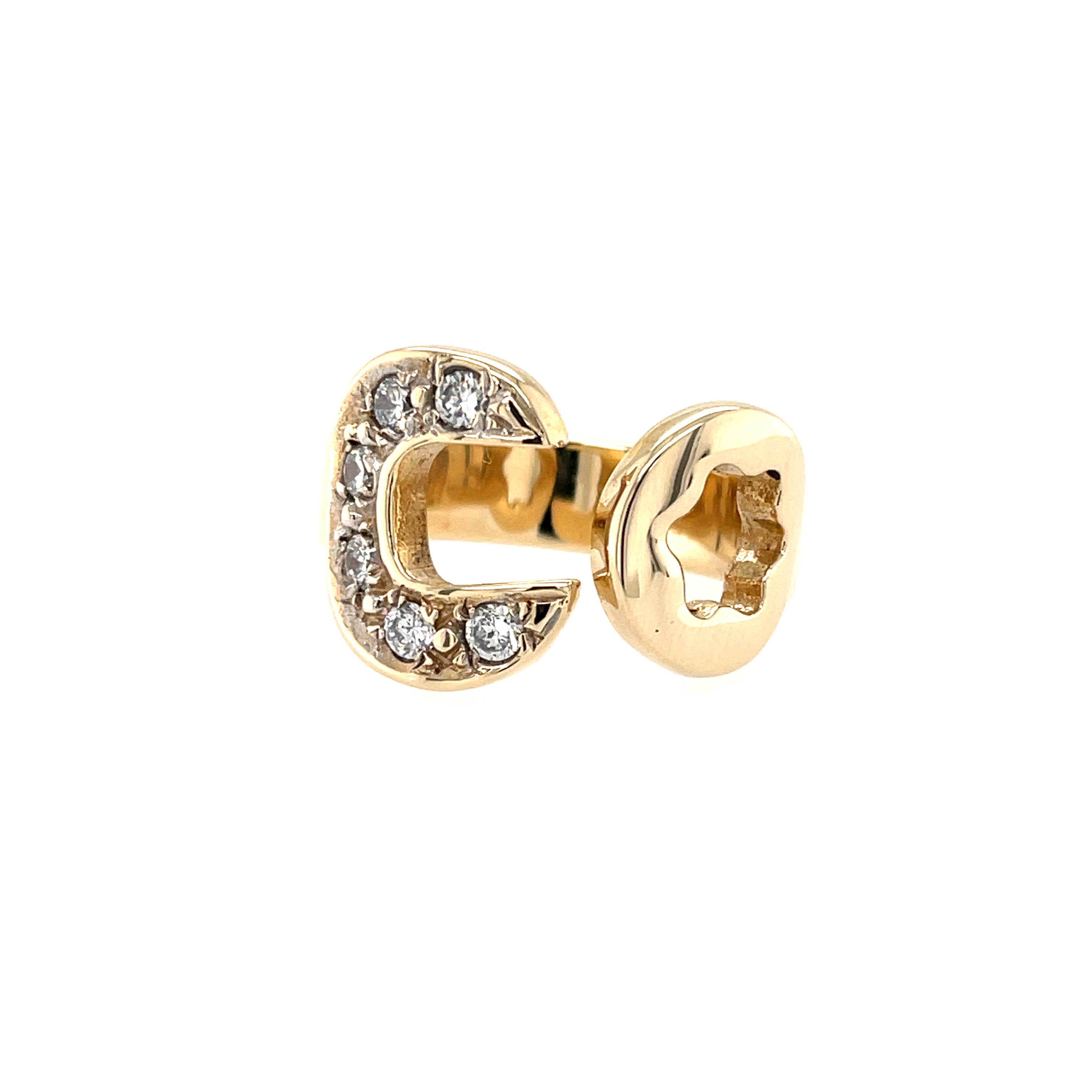 9ct Yellow Gold Cubic Zirconia Spanner Ring Size U SOLD