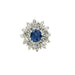 1.37ct Sapphire & 1.10ct Diamond Cluster Ring 18ct White Gold