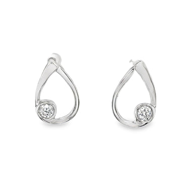 18ct White Gold 0.30ct Diamond Teardrop Shaped Stud Earrings