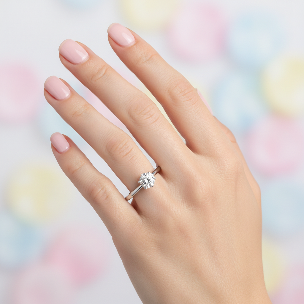 18ct White Gold 0.38ct Round Brilliant Cut Diamond Solitaire Twist Ring