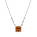 18ct White Gold Square Citrine & Diamond Pendant Necklace