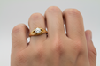 18ct Yellow Gold 0.91ct Old European Cut Diamond Solitaire Gypsy Ring Certified M VS