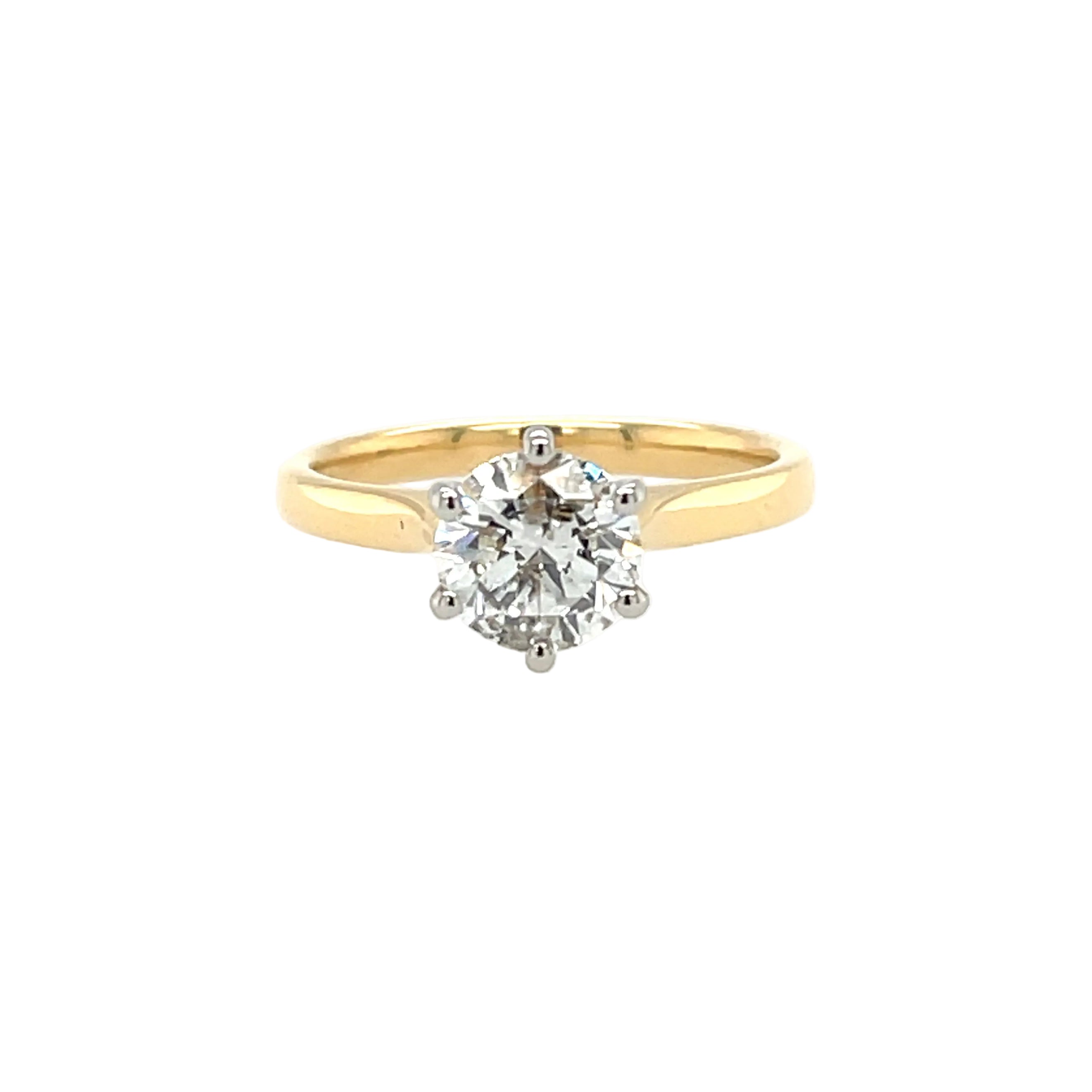 18ct Yellow Gold 1.25ct Round Brilliant Cut Diamond Solitaire Ring