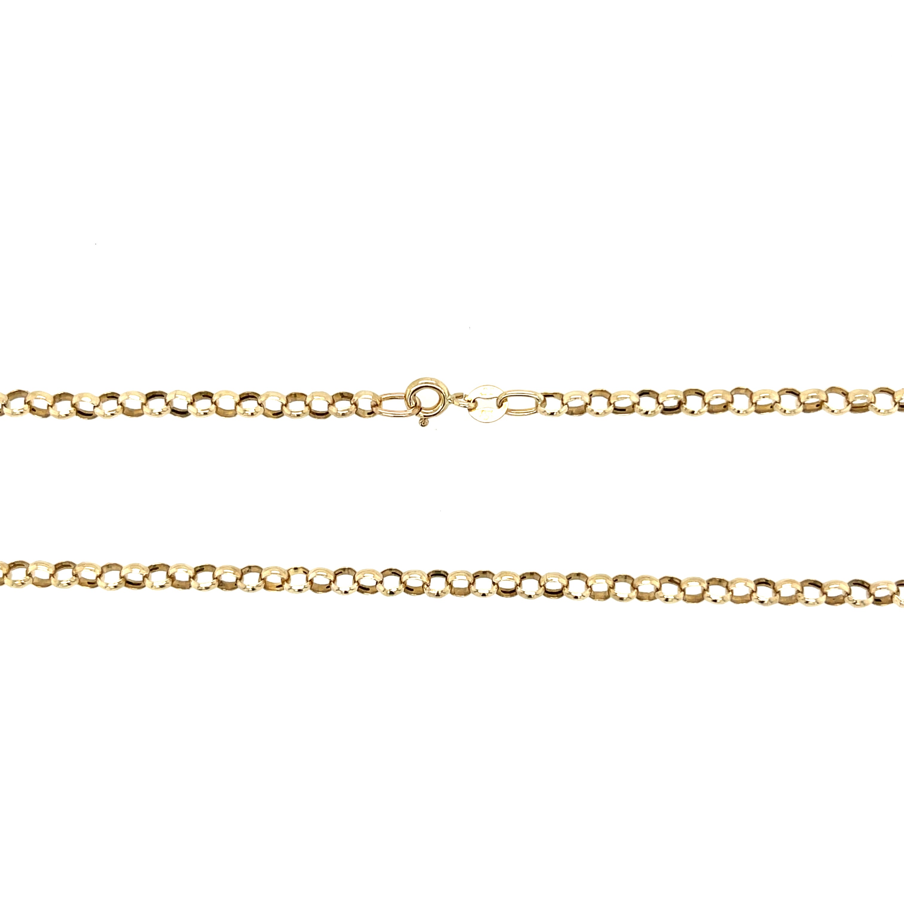 9ct Yellow Gold 20 Inch Round Belcher Link Chain 3.40g SOLD