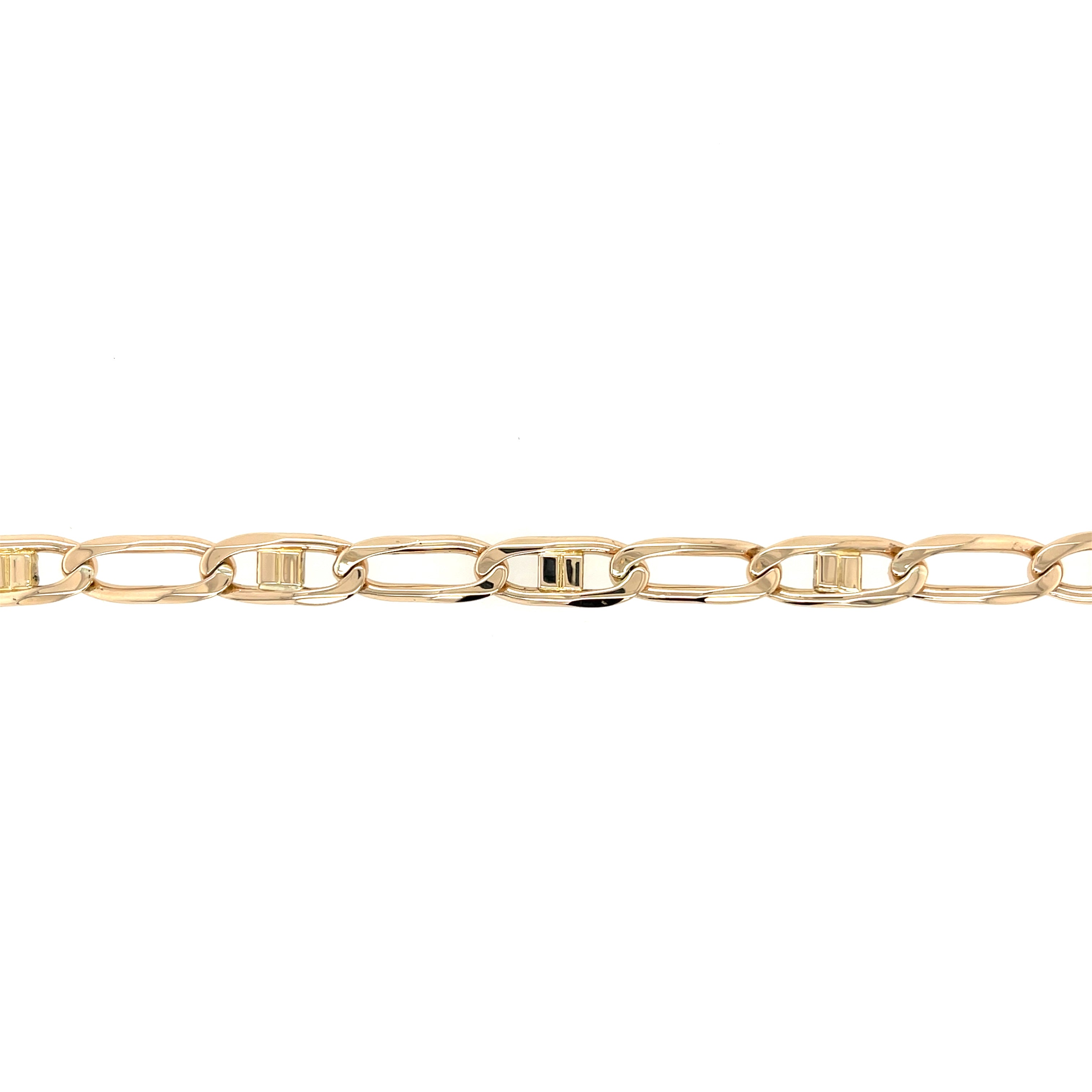 9ct Yellow Gold 8.5 Inch Anchor Link Bracelet - 18.60g