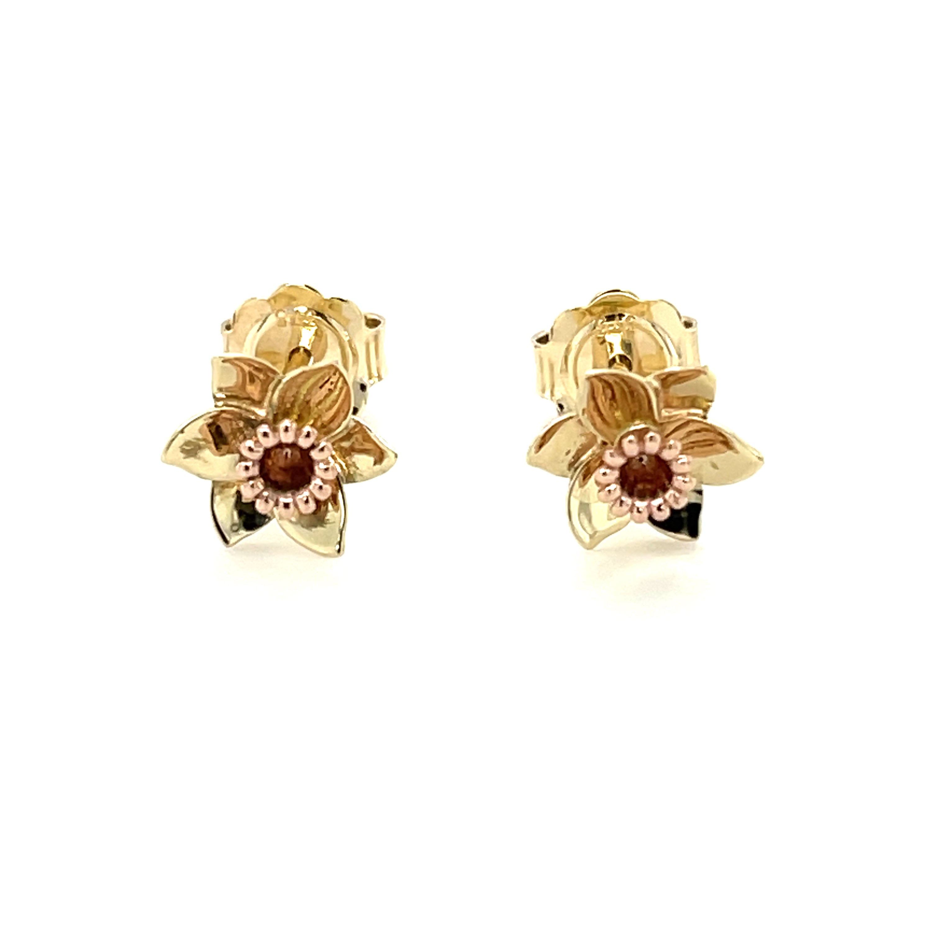 CLOGAU 9ct Gold Daffodil Stud Earrings DE3 SOLD