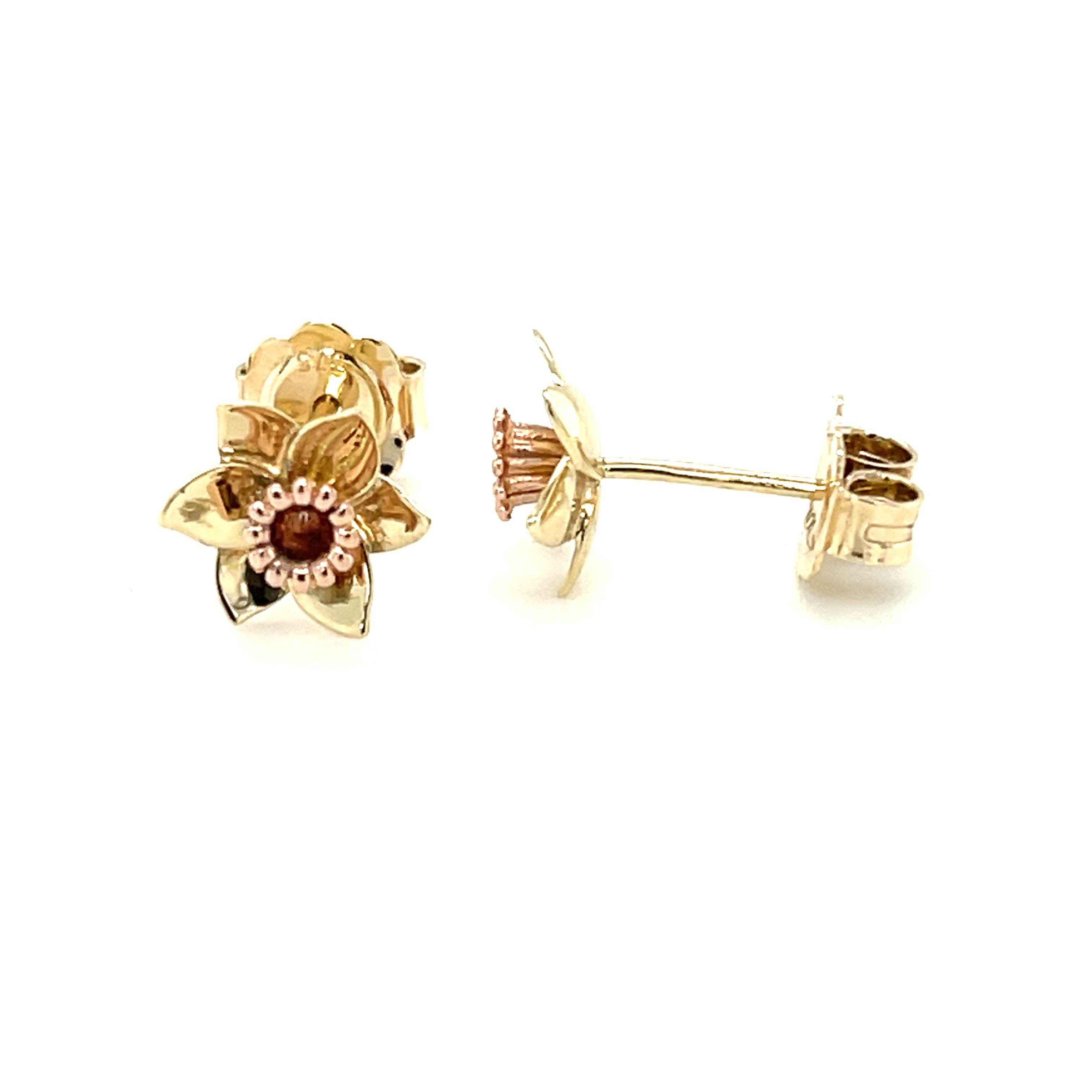 CLOGAU 9ct Gold Daffodil Stud Earrings DE3 SOLD