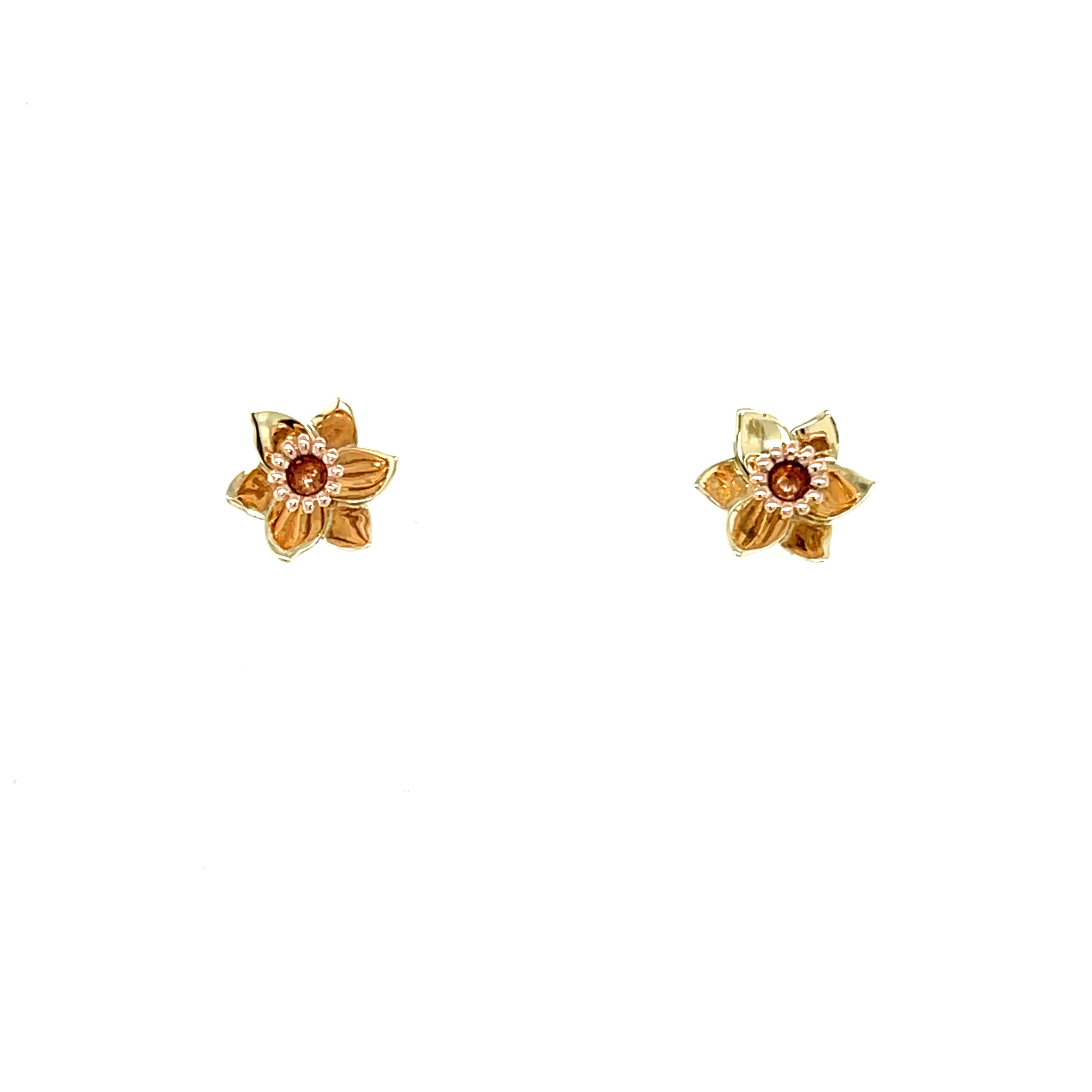 CLOGAU 9ct Gold Daffodil Stud Earrings DE3 SOLD