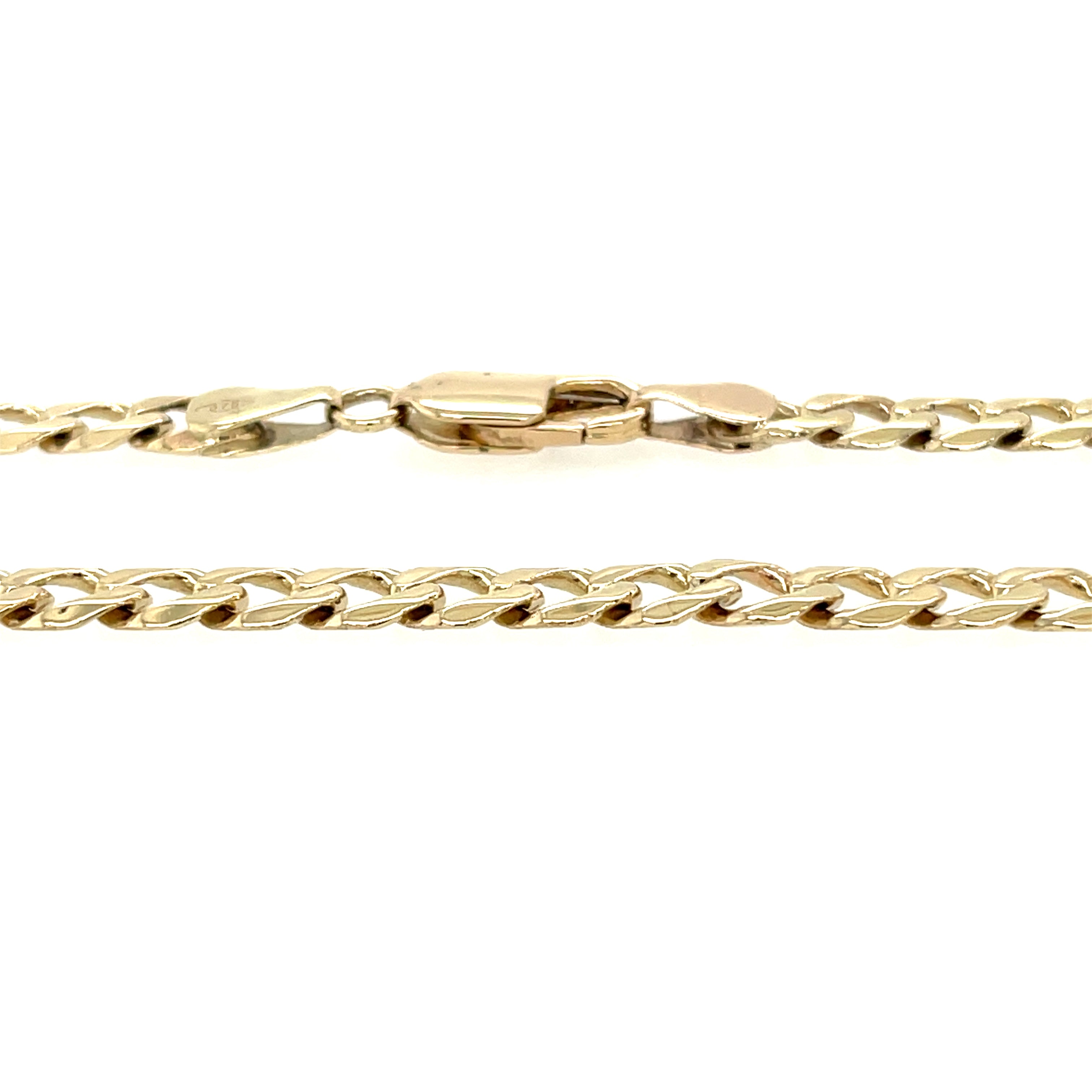 9ct Yellow Gold 19 Inch Curb Link Chain - 18.75g