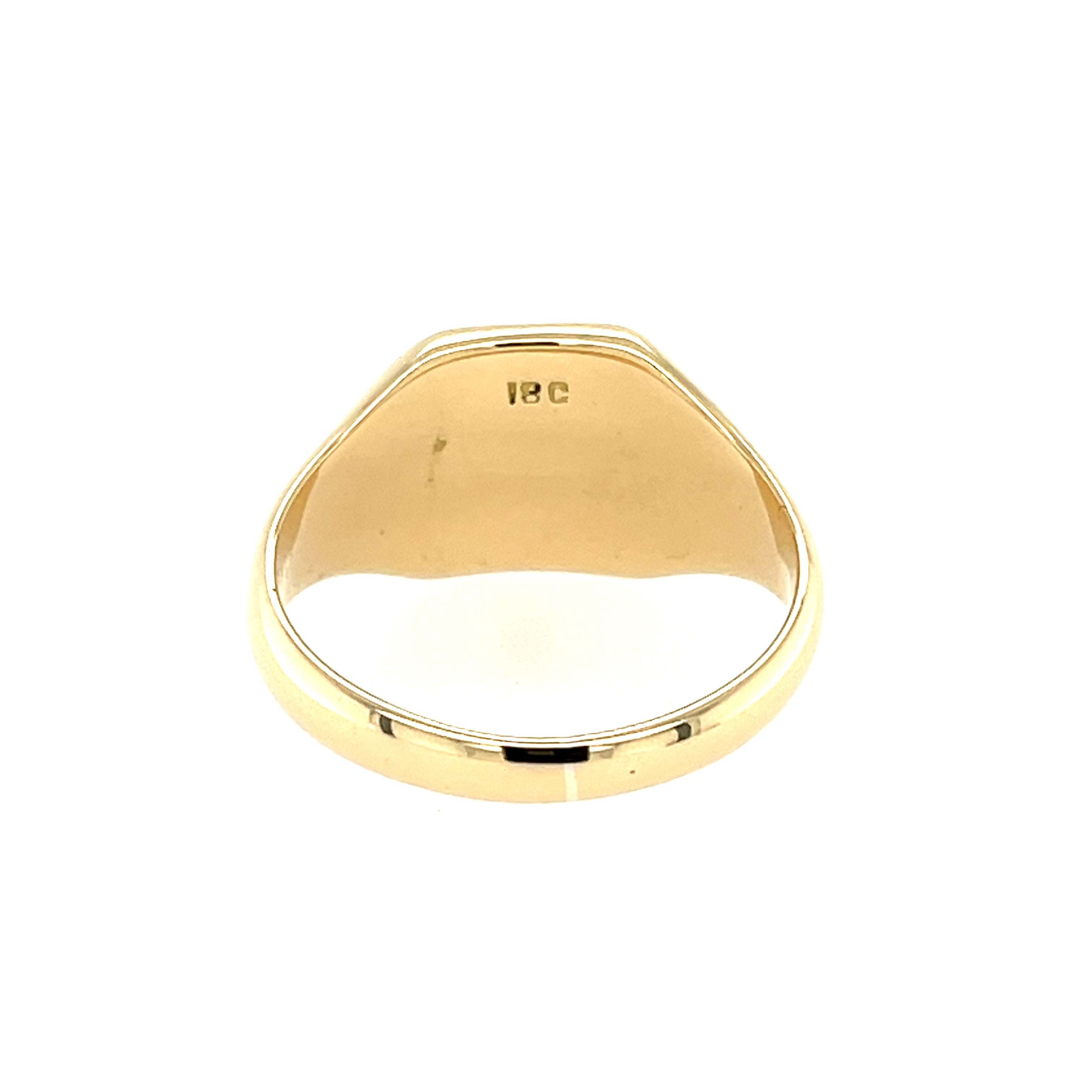 18ct Yellow Gold Antique Cushion Shaped Signet Ring Size R