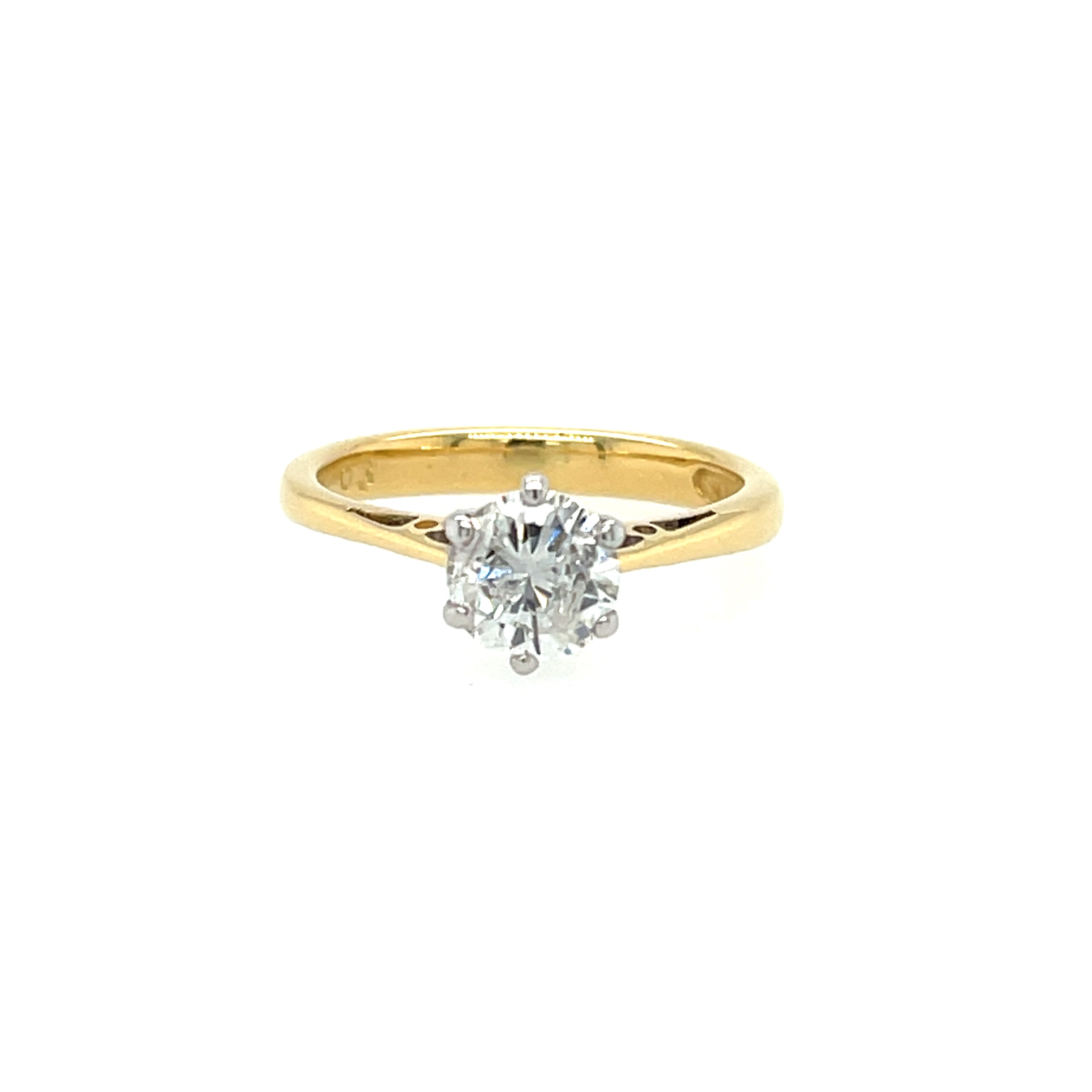 18ct Yellow Gold 1.03ct Round Brilliant Cut Diamond Solitaire Ring Certified G I2 SOLD