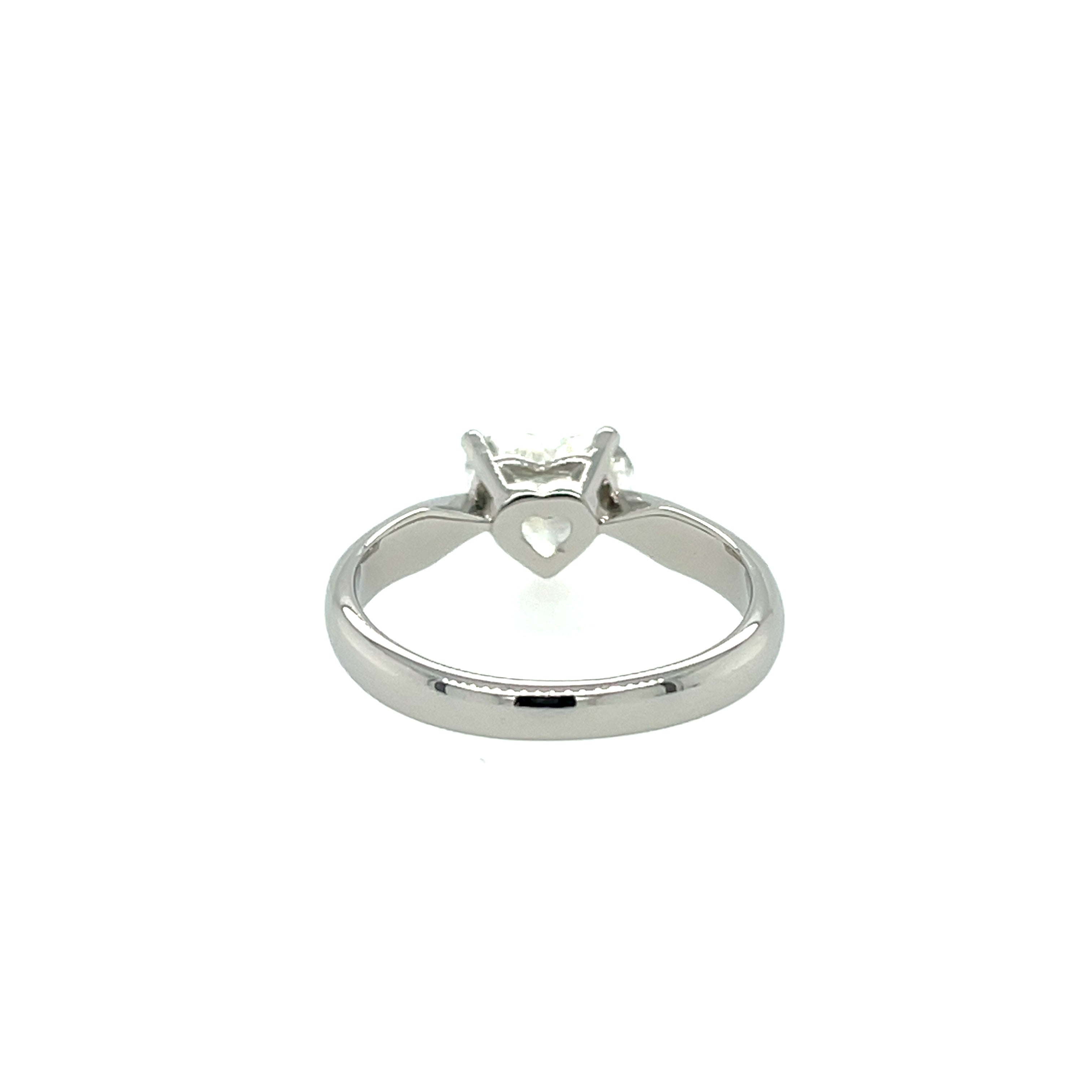 Platinum 1.07ct Heart Brilliant Cut Diamond Solitaire Ring