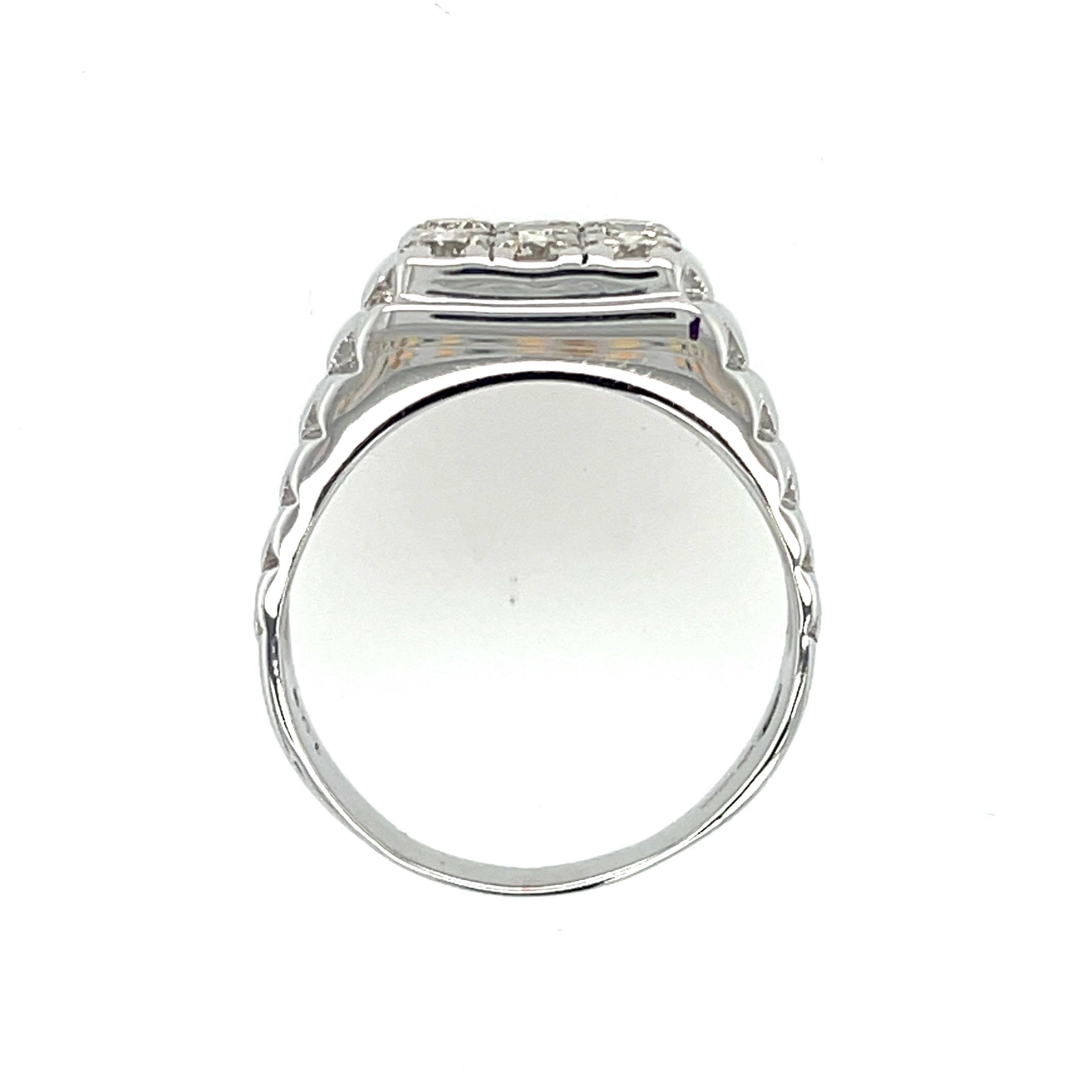 18ct White Gold 1.00ct Diamond Men's Signet Ring