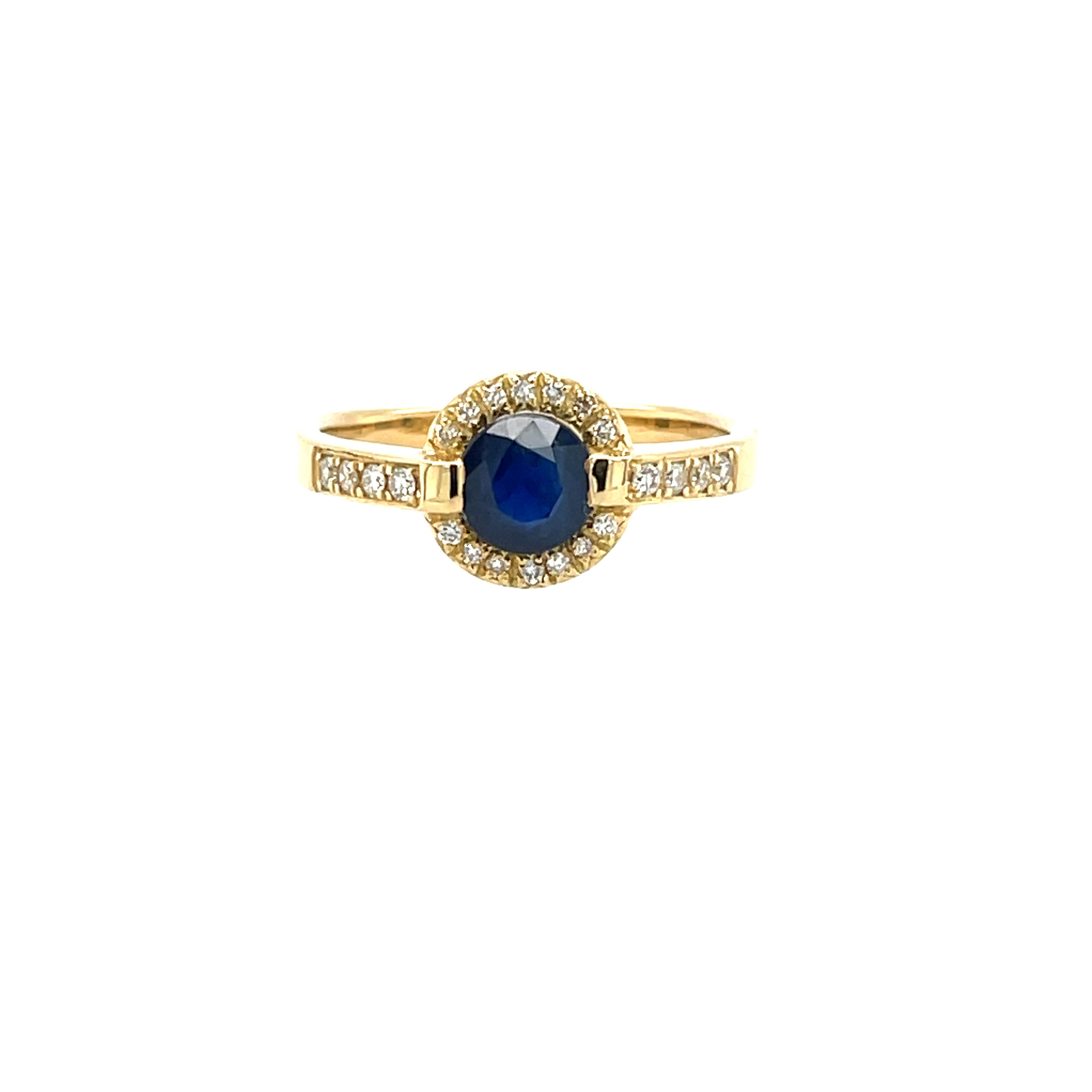18ct Yellow Gold 1.01ct Sapphire & Diamond Dress Ring
