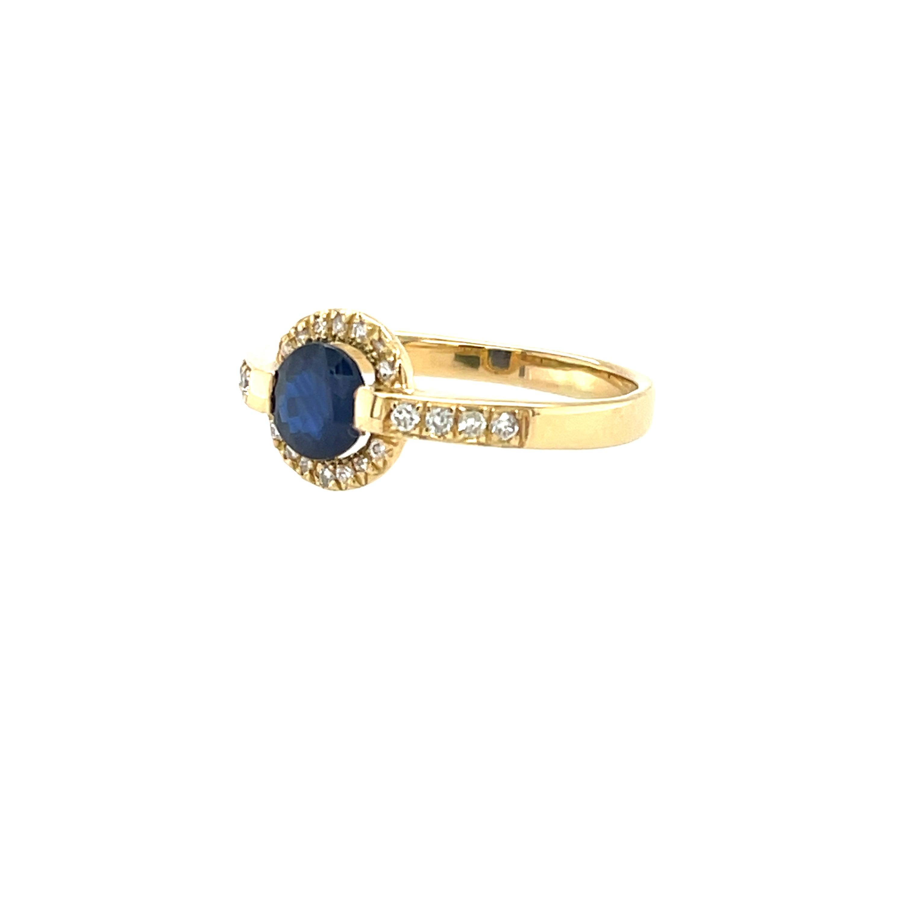 18ct Yellow Gold 1.01ct Sapphire & Diamond Dress Ring
