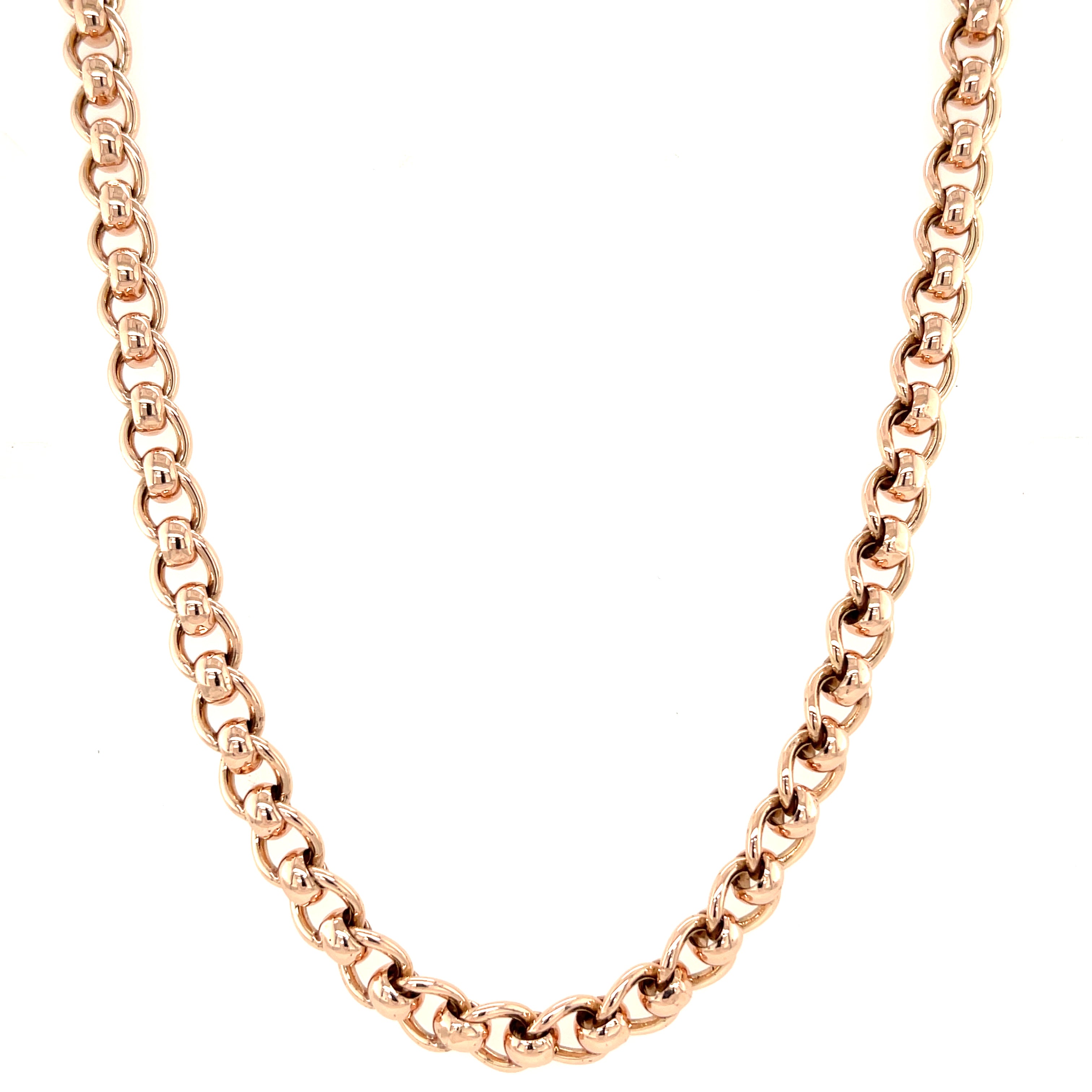 9ct Rose Gold Vintage 20" Rollerball Chain Necklace 49.00g SOLD