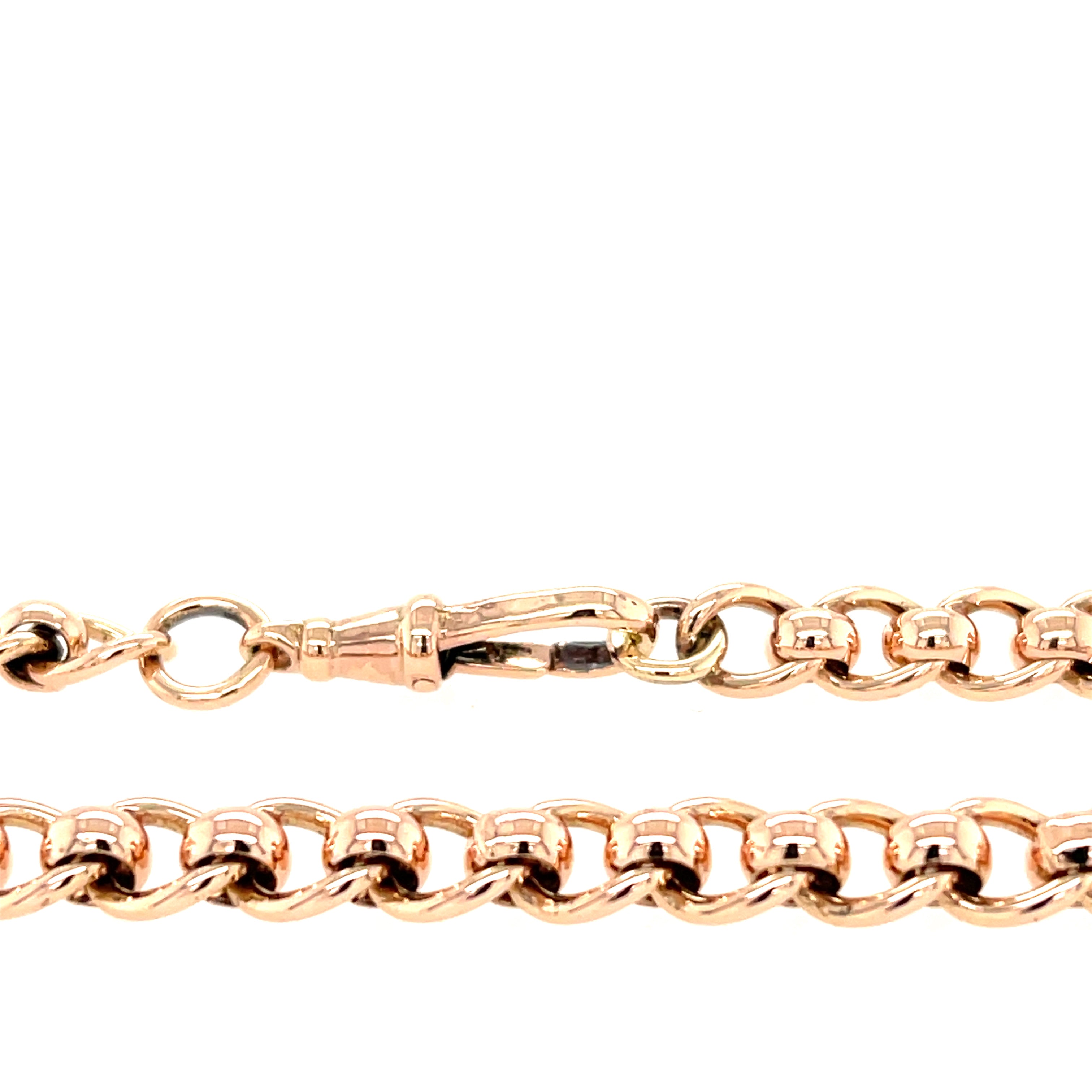 9ct Rose Gold Vintage 20" Rollerball Chain Necklace 49.00g SOLD