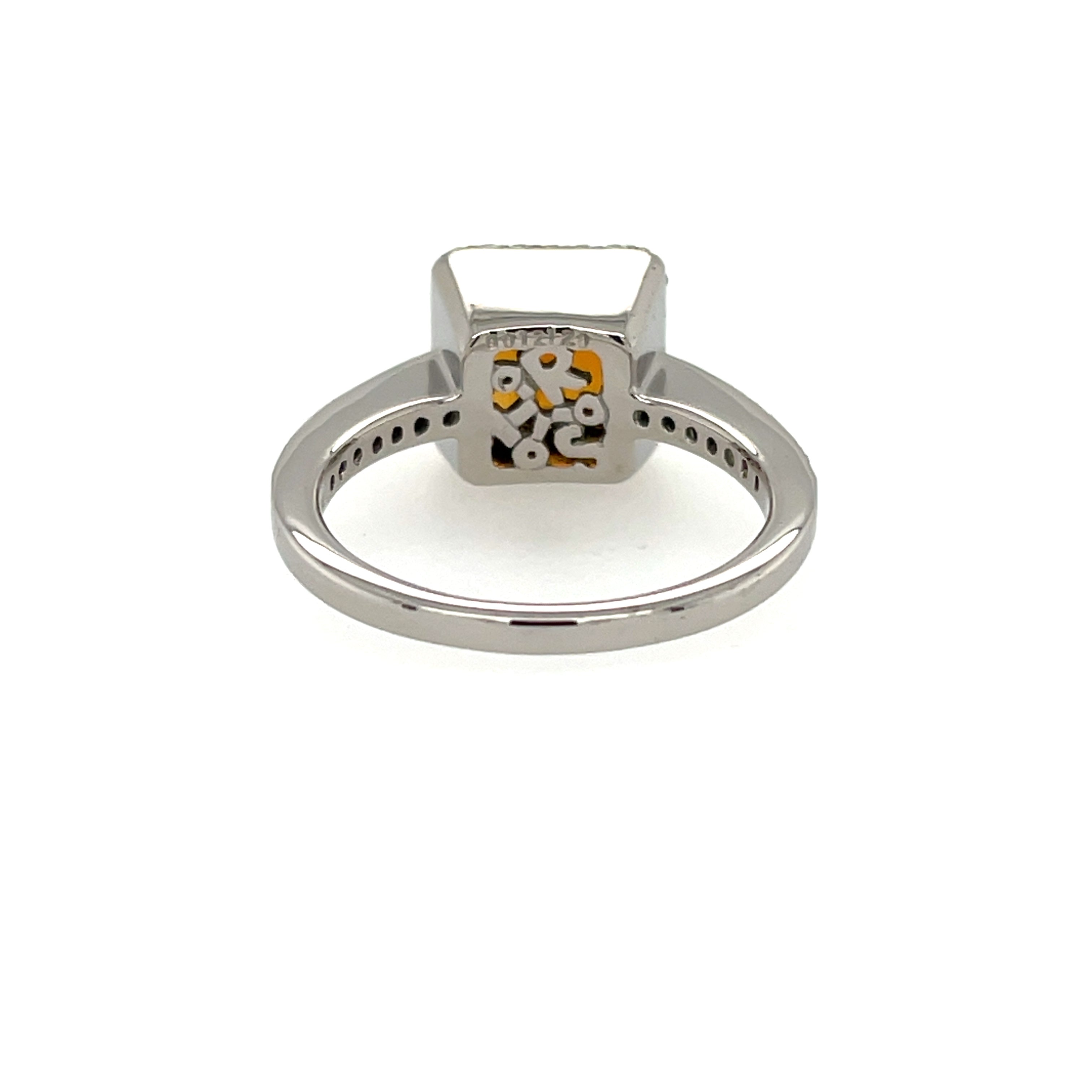 18ct White Gold Citrine & Diamond Cocktail Ring