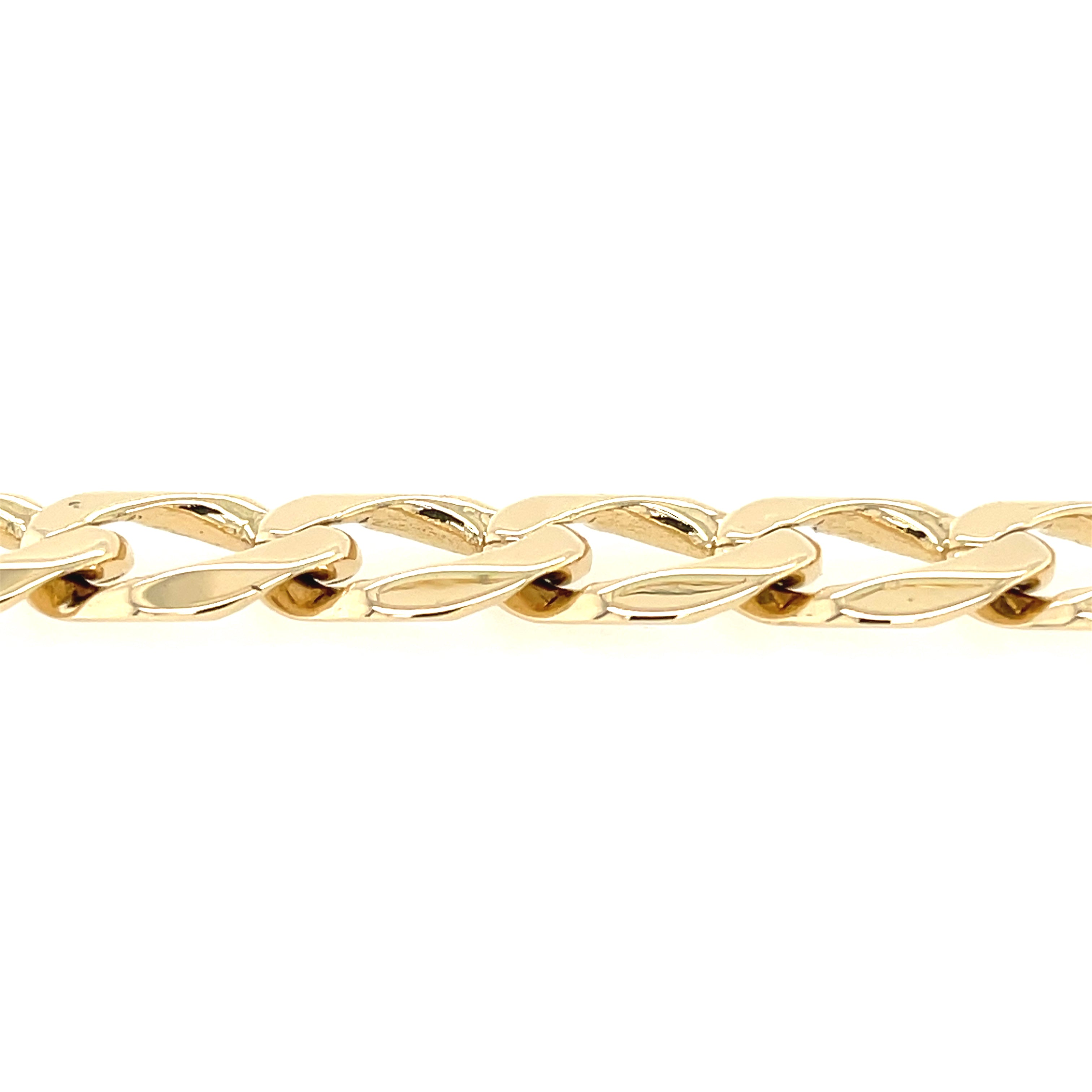 9ct Yellow Gold 9.5"Inch Curb Link Bracelet - 33.96g