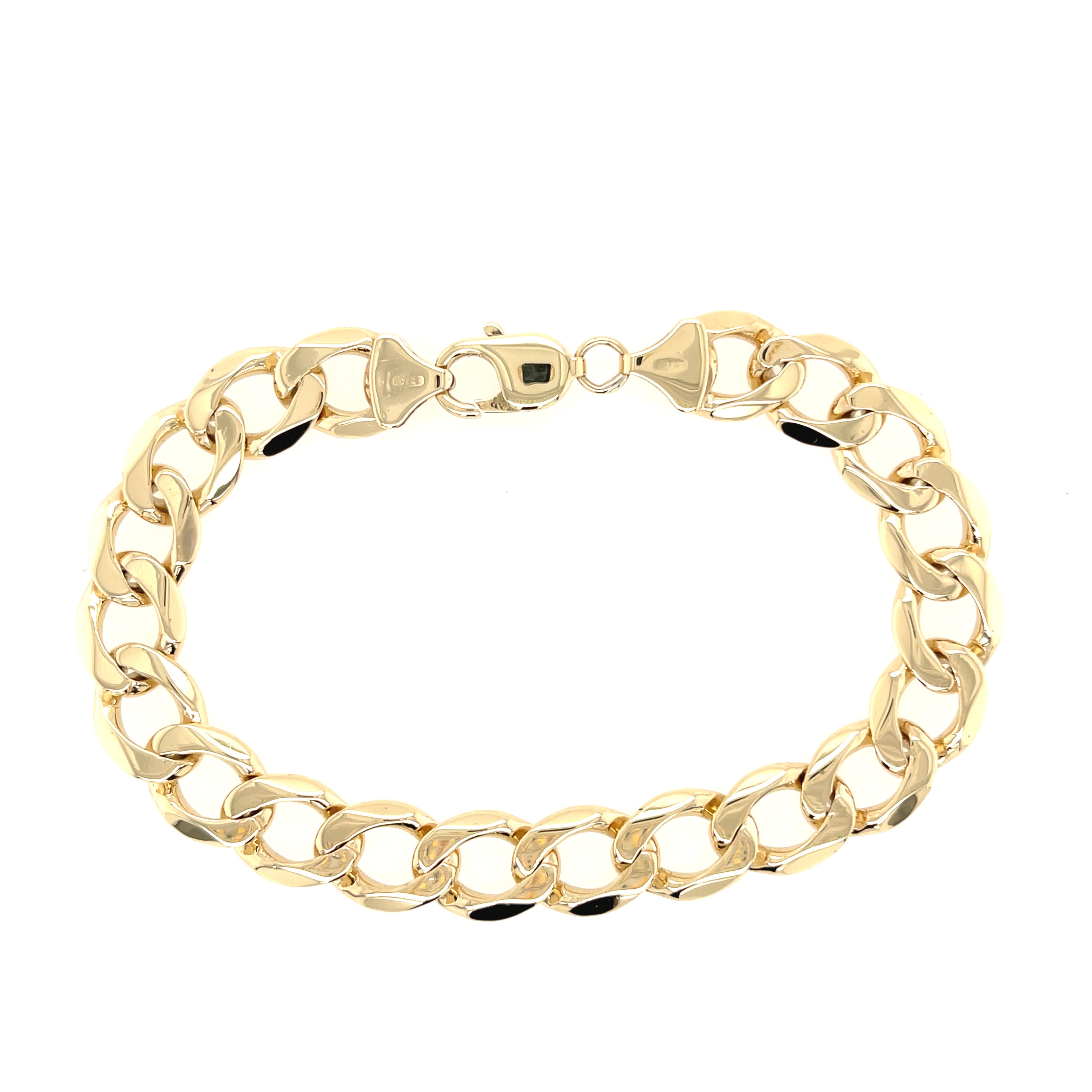 9ct Yellow Gold 9.5"Inch Curb Link Bracelet - 33.96g