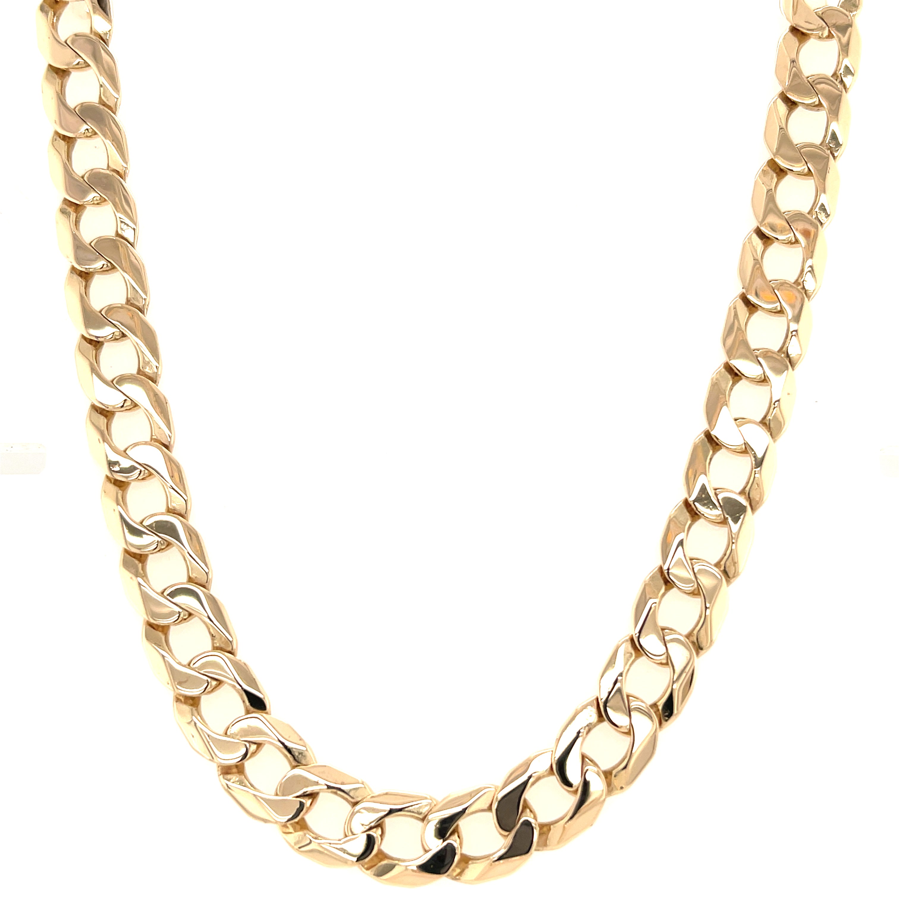 Pre- Owned 9ct Yellow Gold 22 Inch Heavy Curb Link Chain 55.05g SOLD