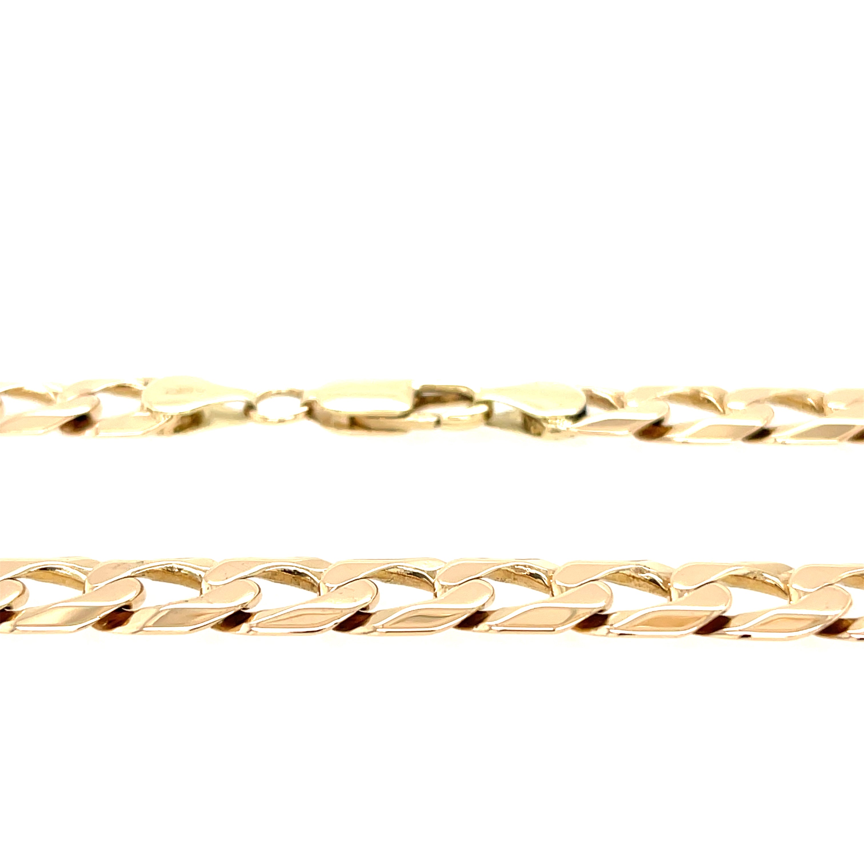 Pre- Owned 9ct Yellow Gold 22 Inch Heavy Curb Link Chain 55.05g SOLD