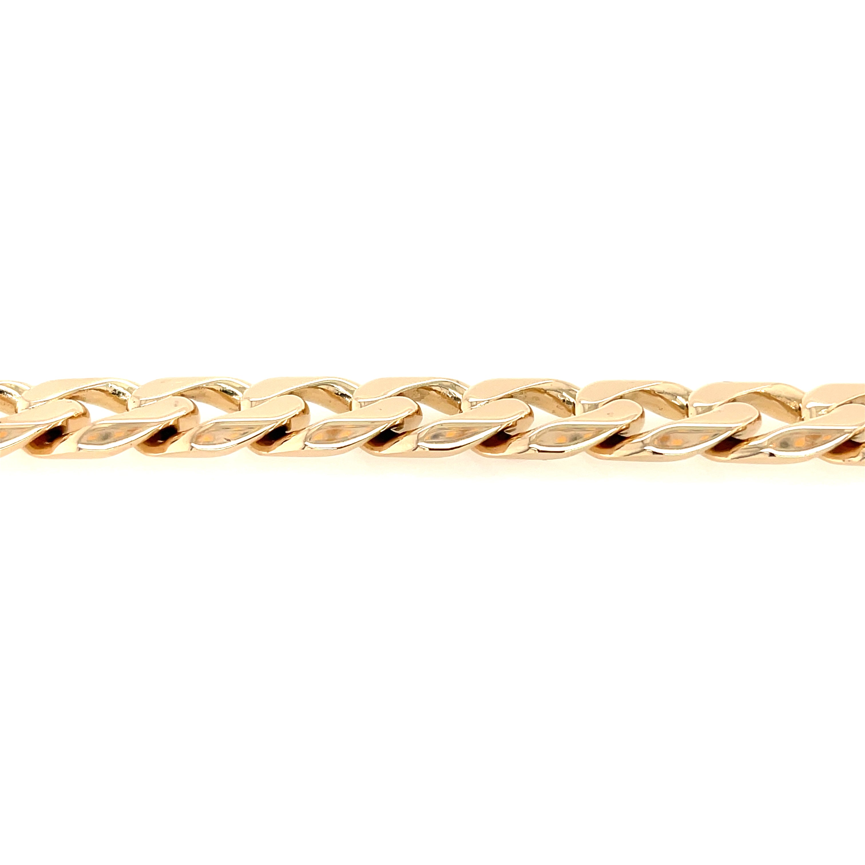 9ct Yellow Gold 9" Heavy Curb Link Bracelet 55.40g