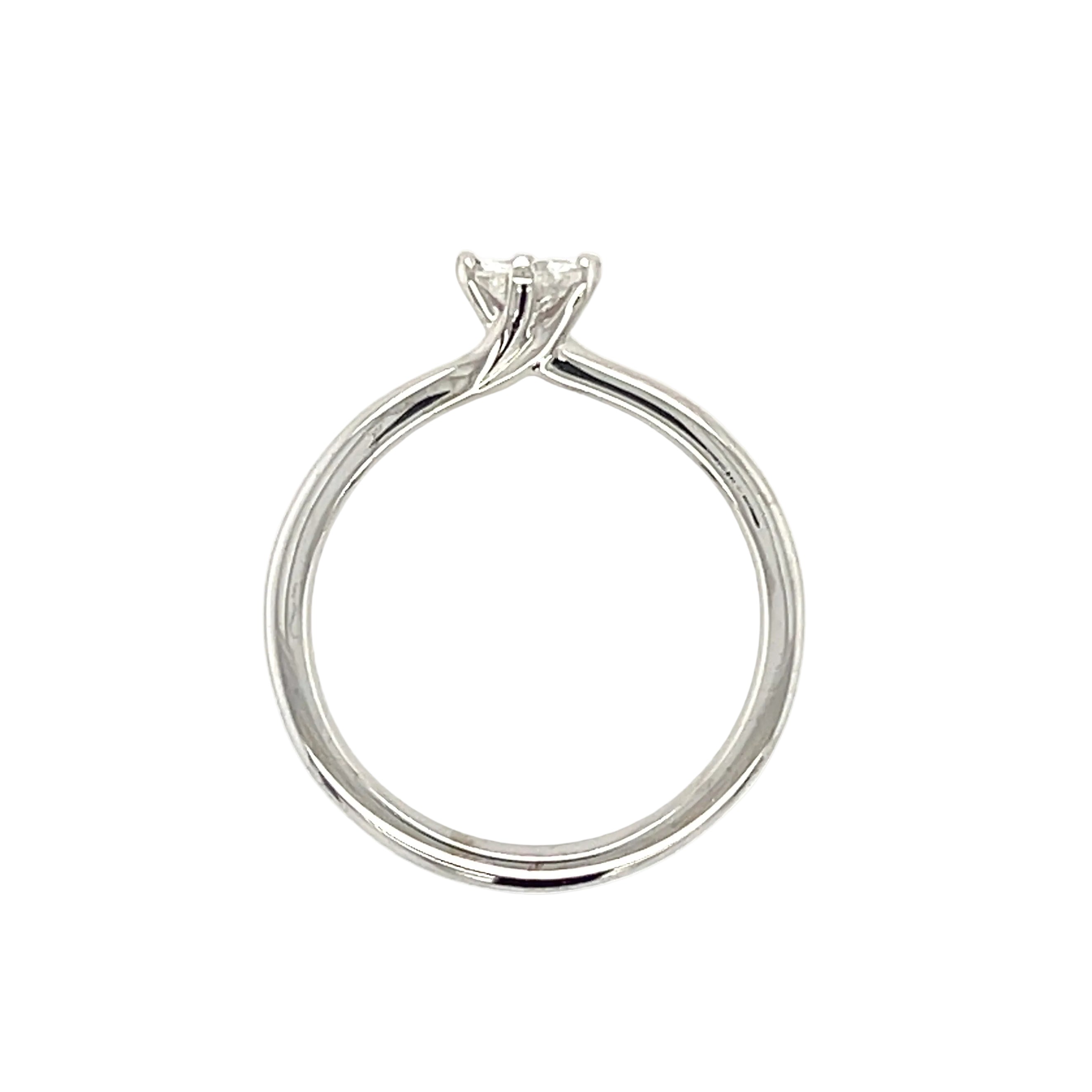 18ct White Gold 0.38ct Round Brilliant Cut Diamond Solitaire Twist Ring