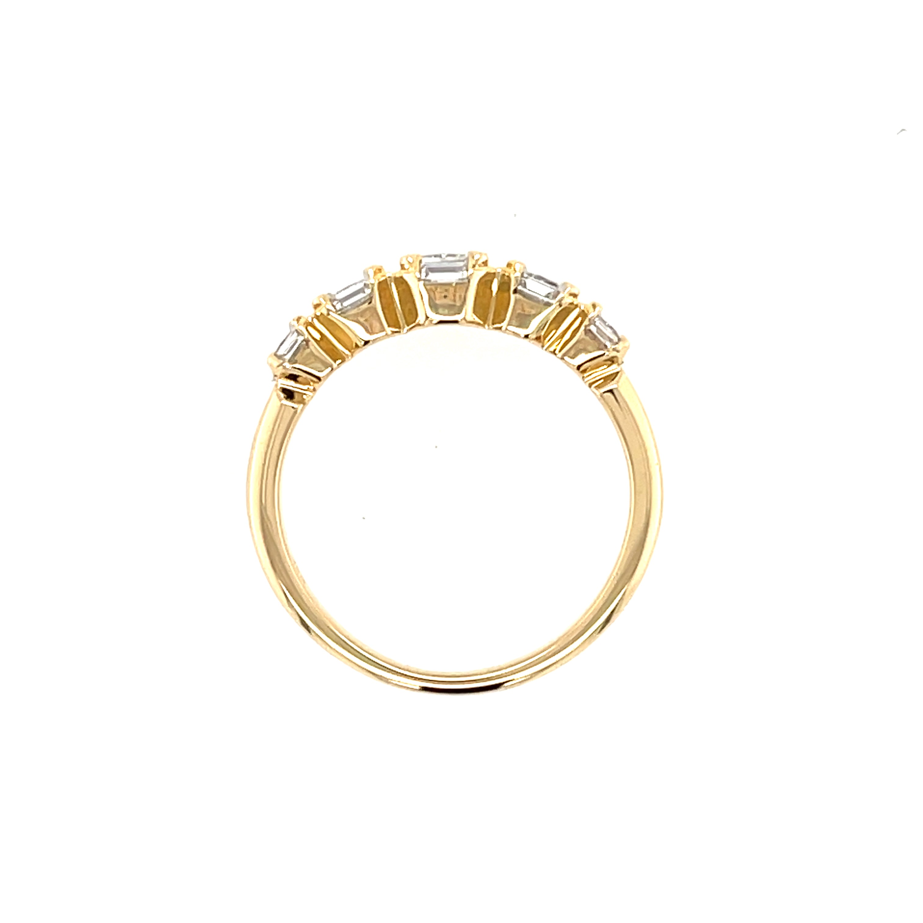 18ct Yellow Gold 0.75ct Mixed Cut Diamond Half Eternity Ring SOLD