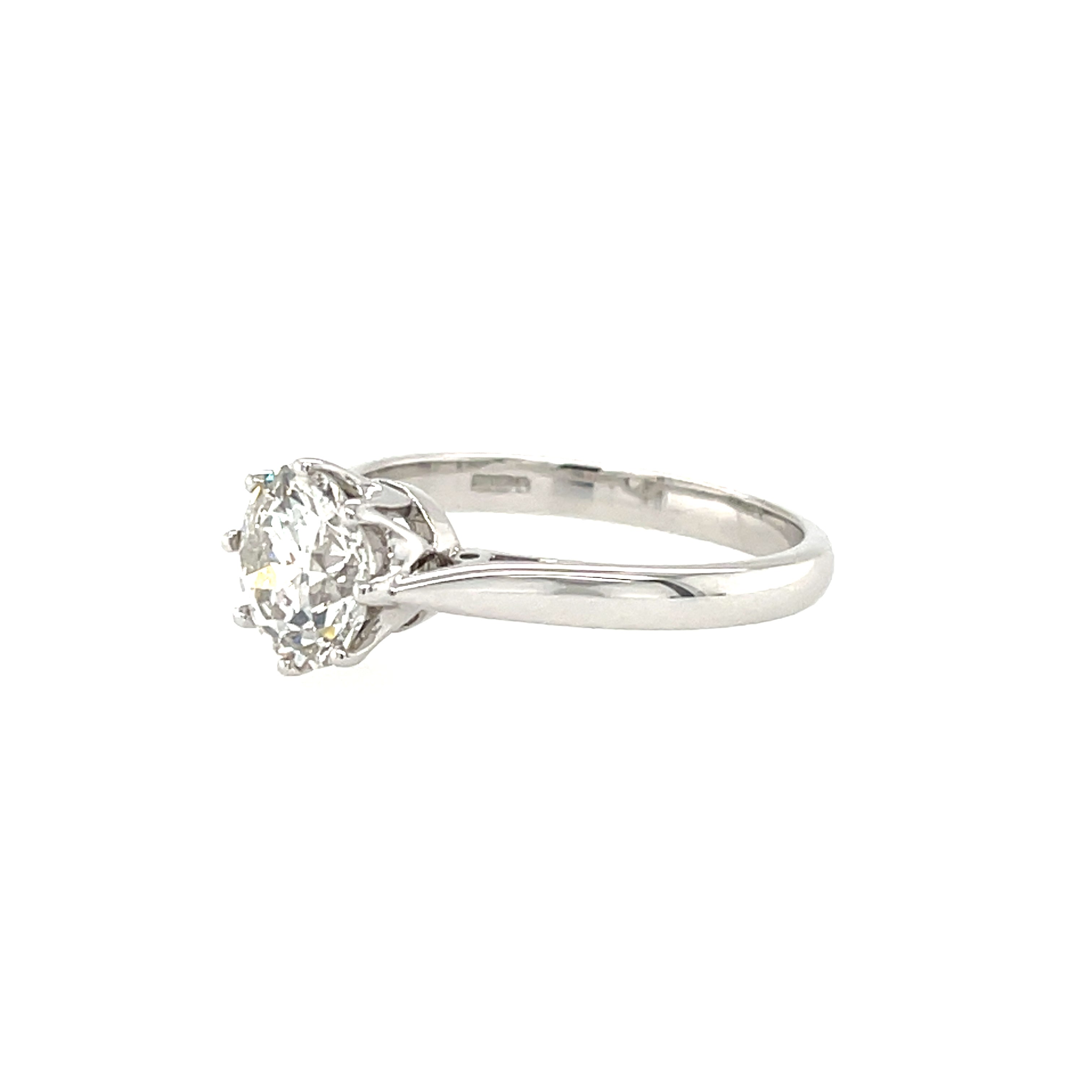 18ct White Gold 1.73ct Old European Cut Diamond Solitaire Ring SOLD