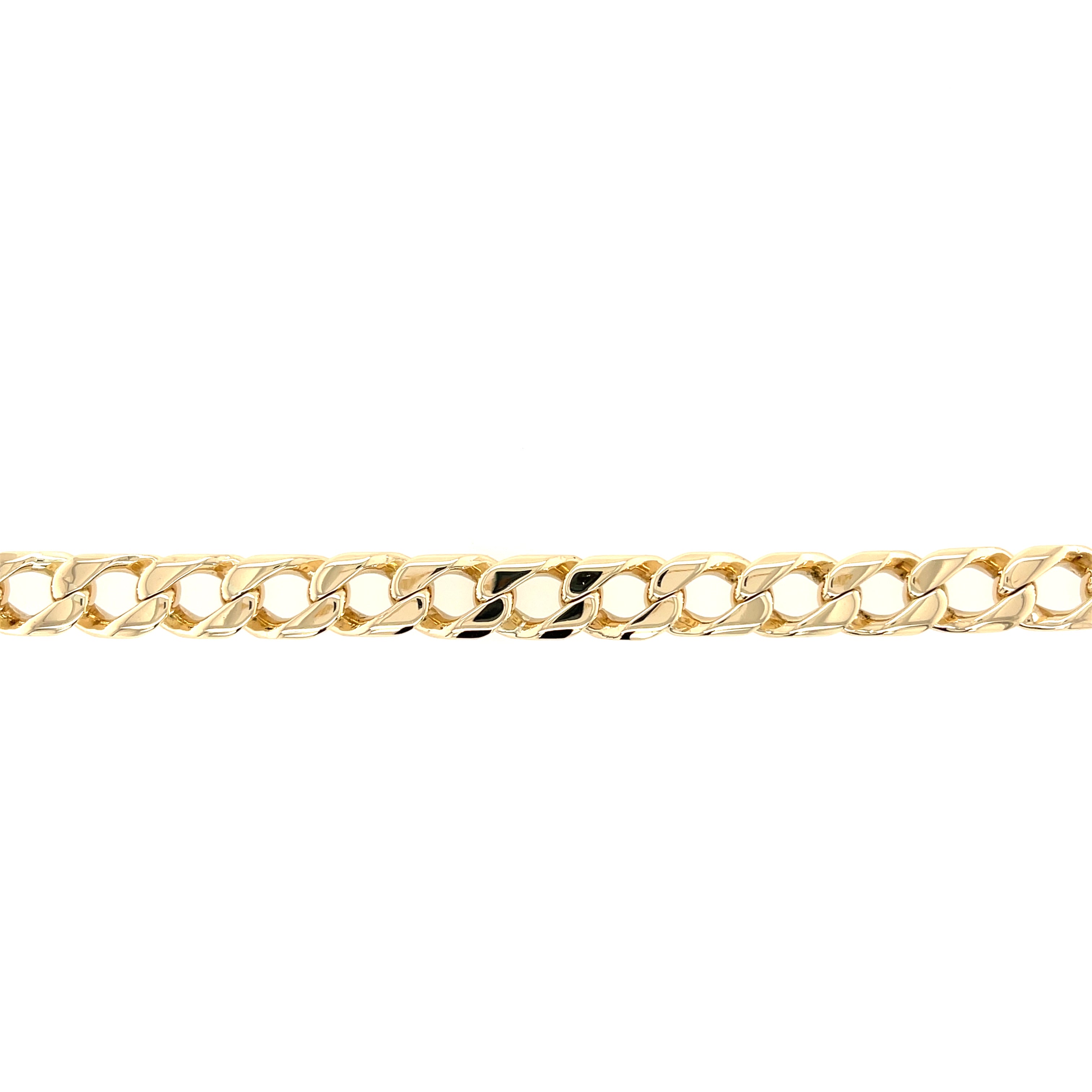 9ct Yellow Gold 9 Inch Curb Link Bracelet - 37.56g