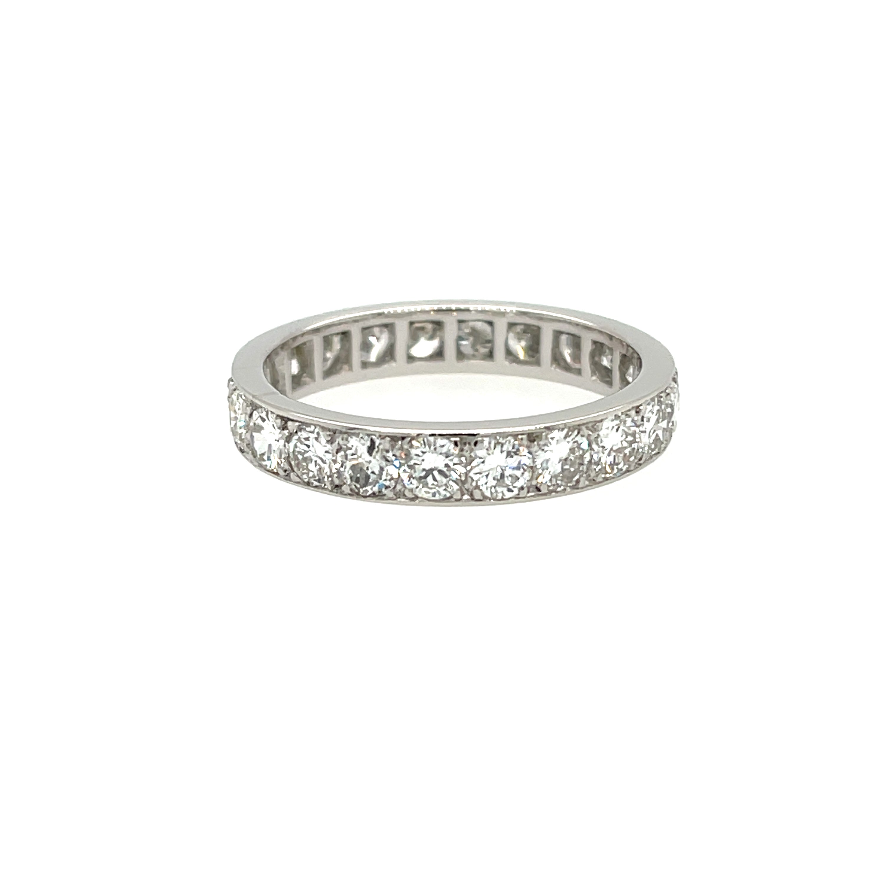 Platinum 3.30ct Diamond Full Eternity Ring - Size S 1/2