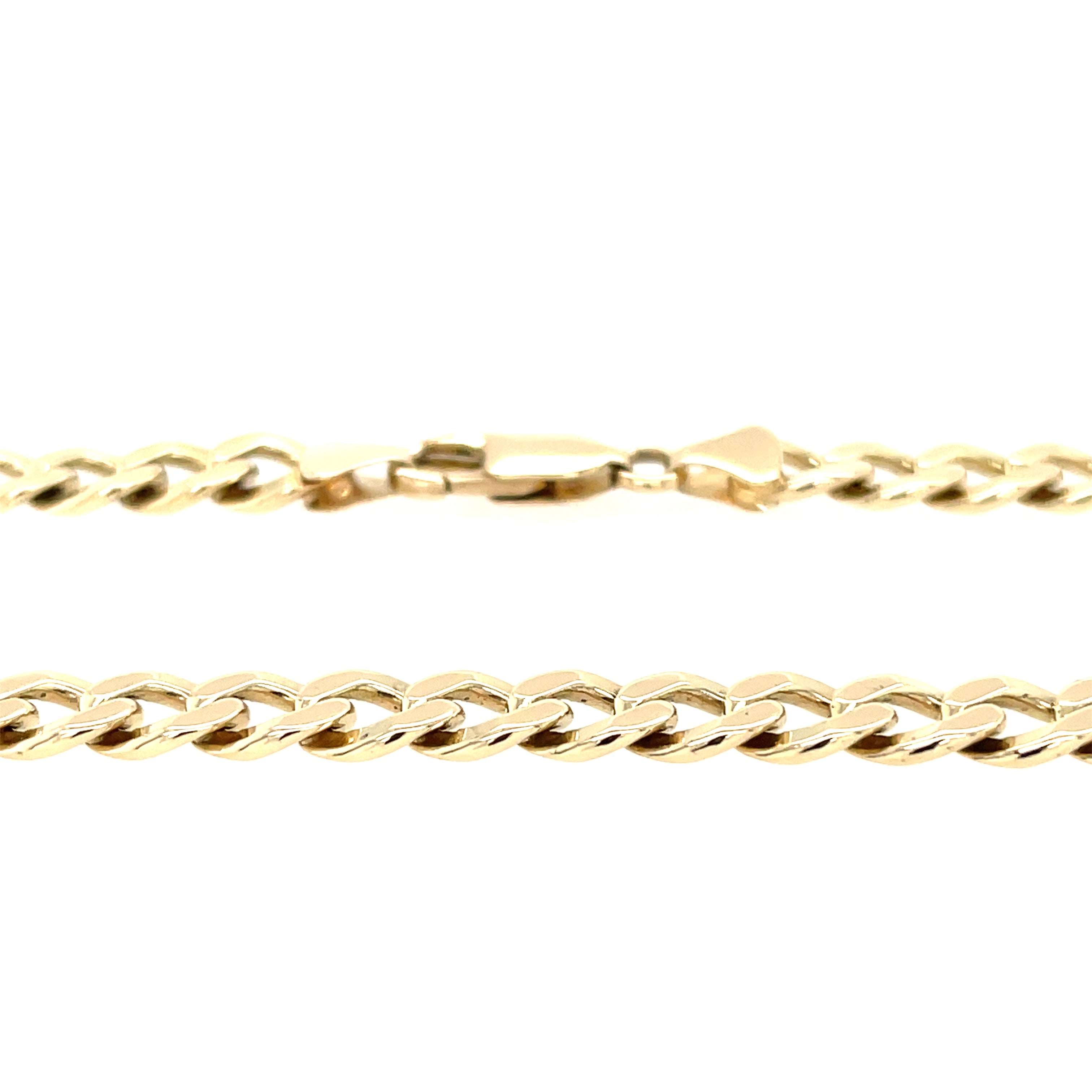 9ct Yellow Gold 20 Inch Flat Curb Link Chain - 31.20g