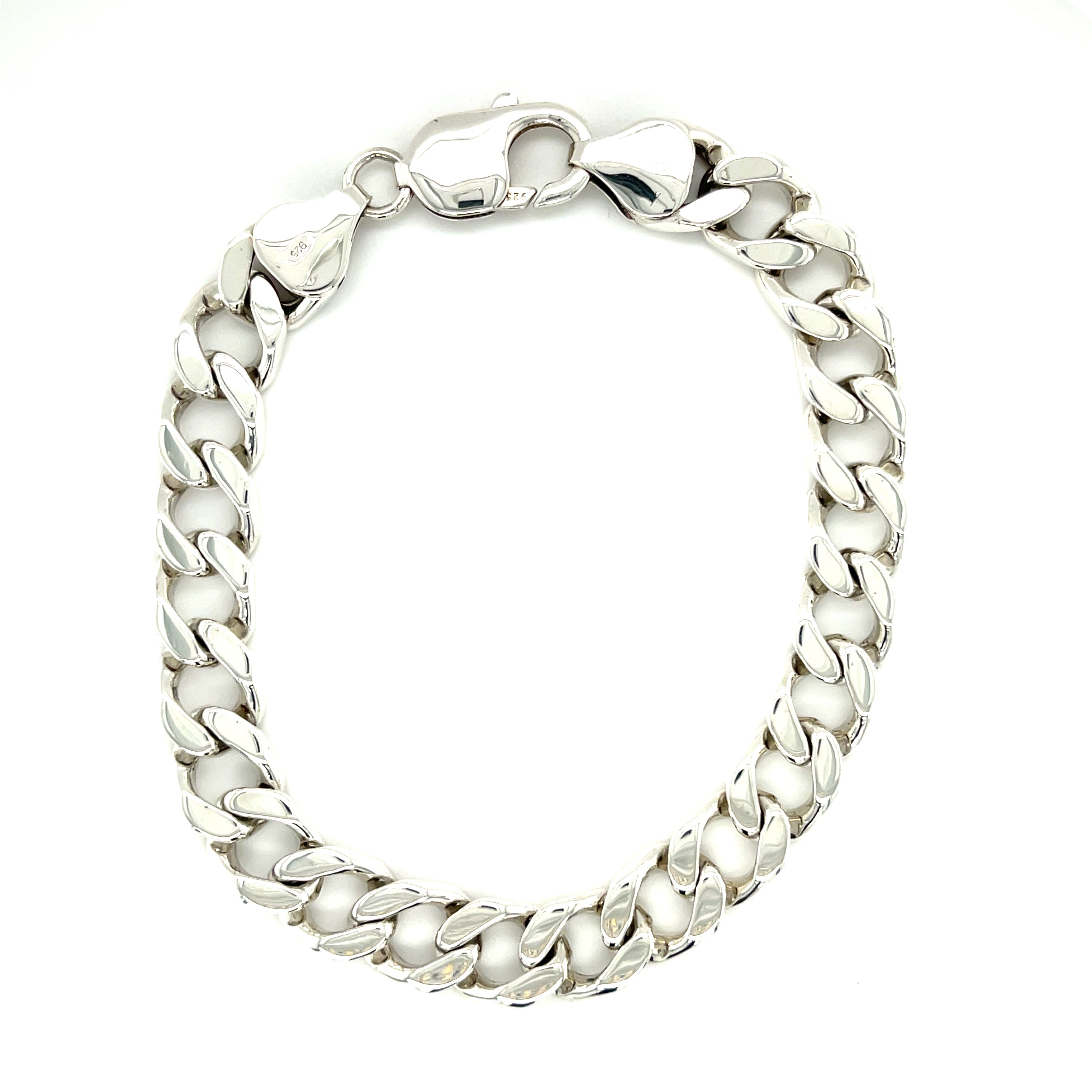Sterling Silver (925) 8.5 Inch Curb Link Bracelet - 28.48g