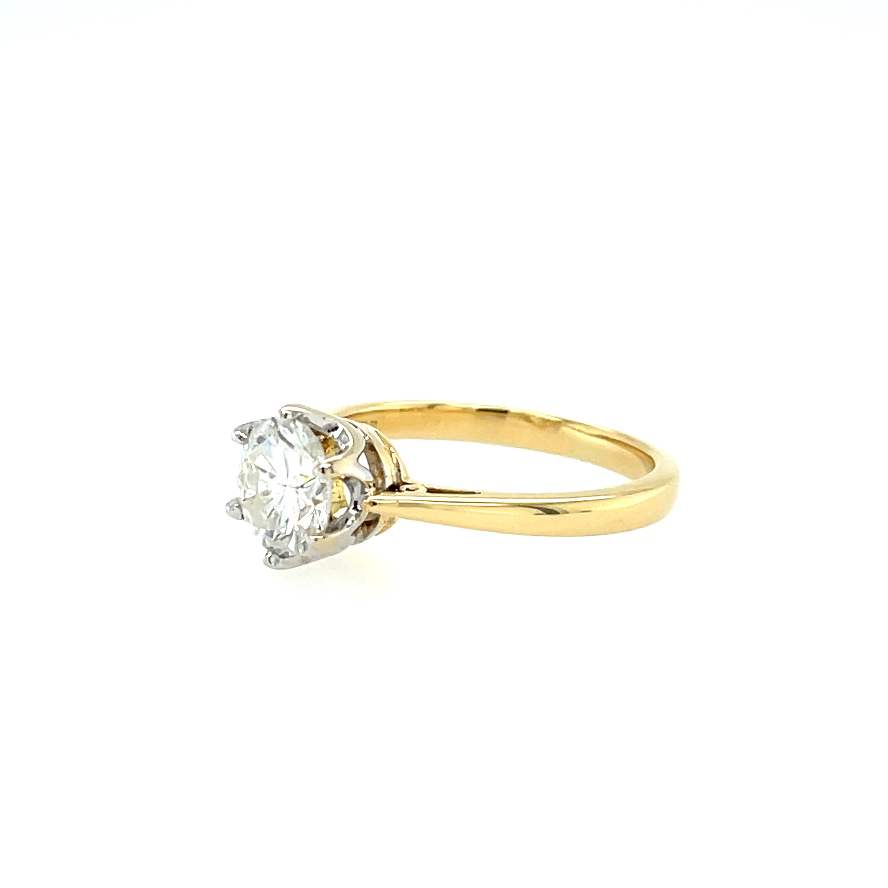 18ct Yellow Gold 1.38ct Round Brilliant Cut Diamond Solitaire Ring