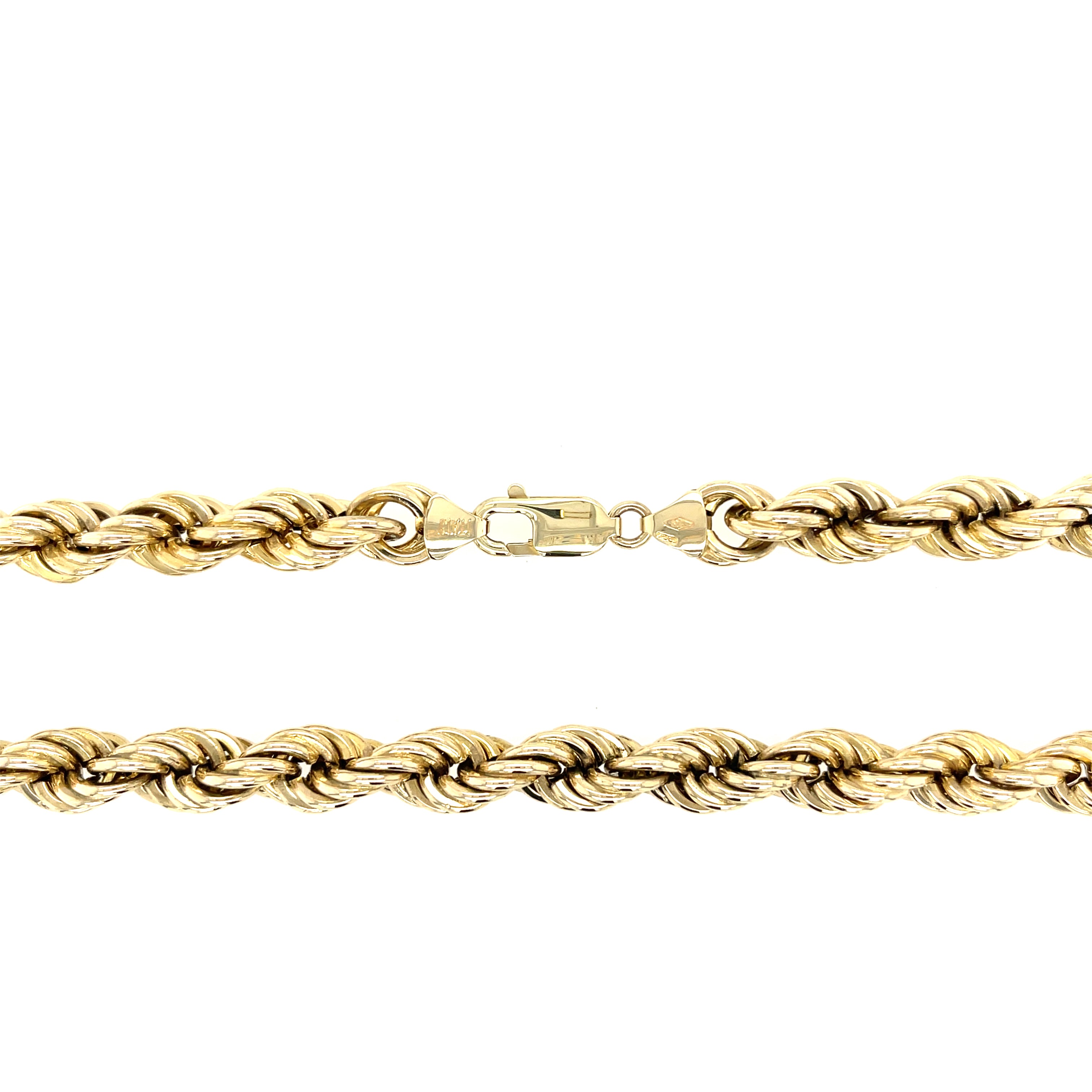 9ct Yellow Gold 24 Inch Heavy Rope Chain - 57.85g