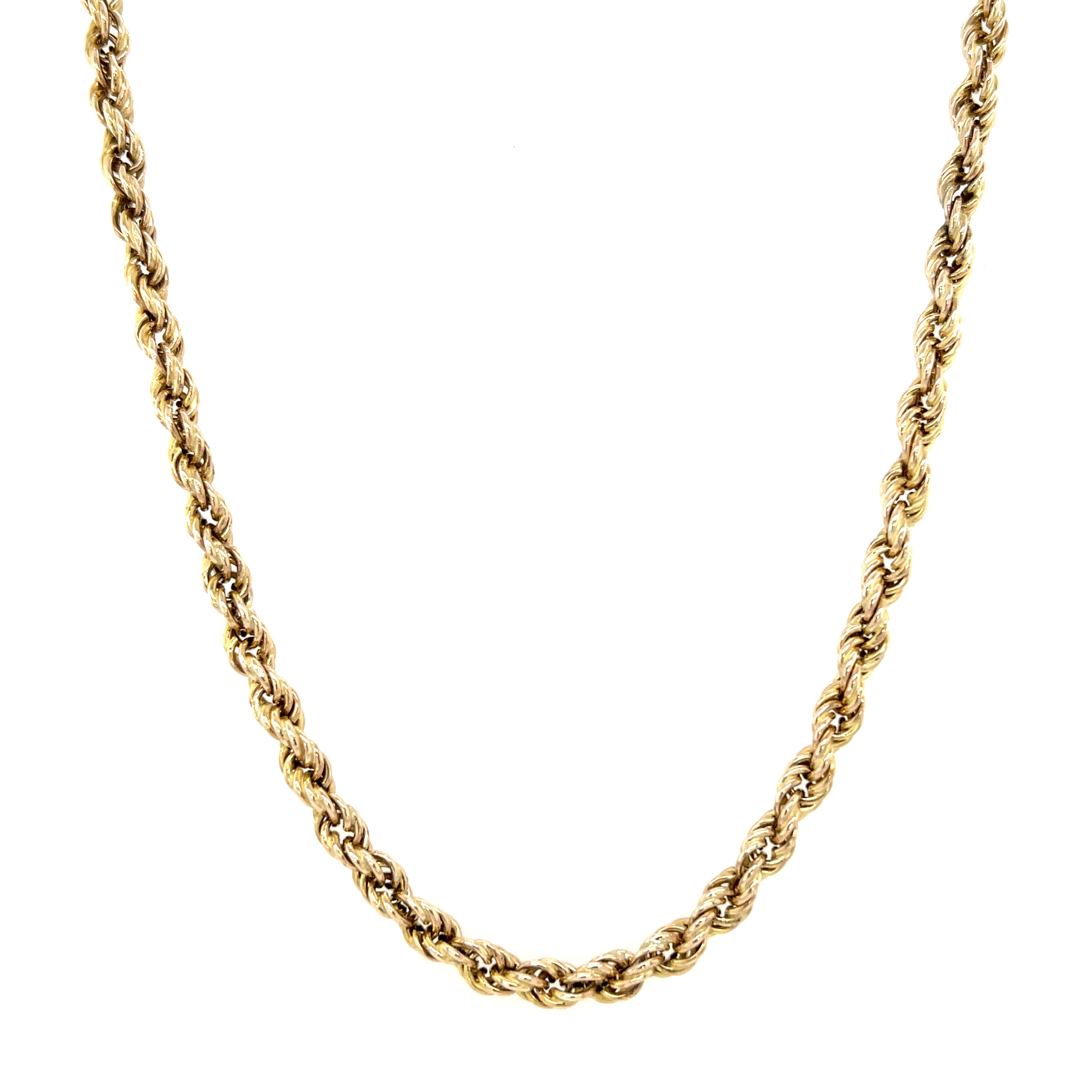 9ct Yellow Gold Hollow 28 Inch Rope Chain - 11.45g