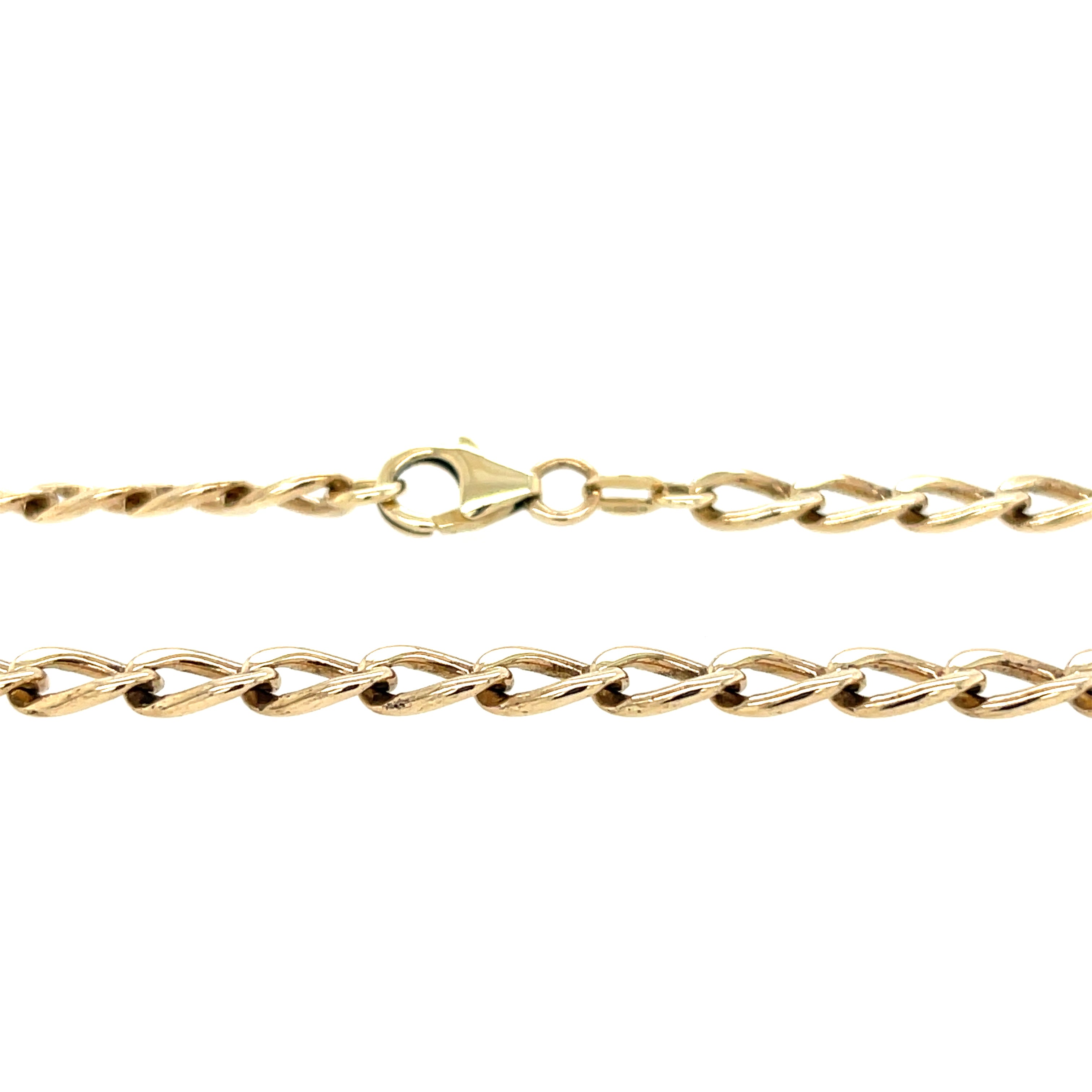 9ct Yellow Gold 24 Inch Elongated Curb Link Chain - 23.40g