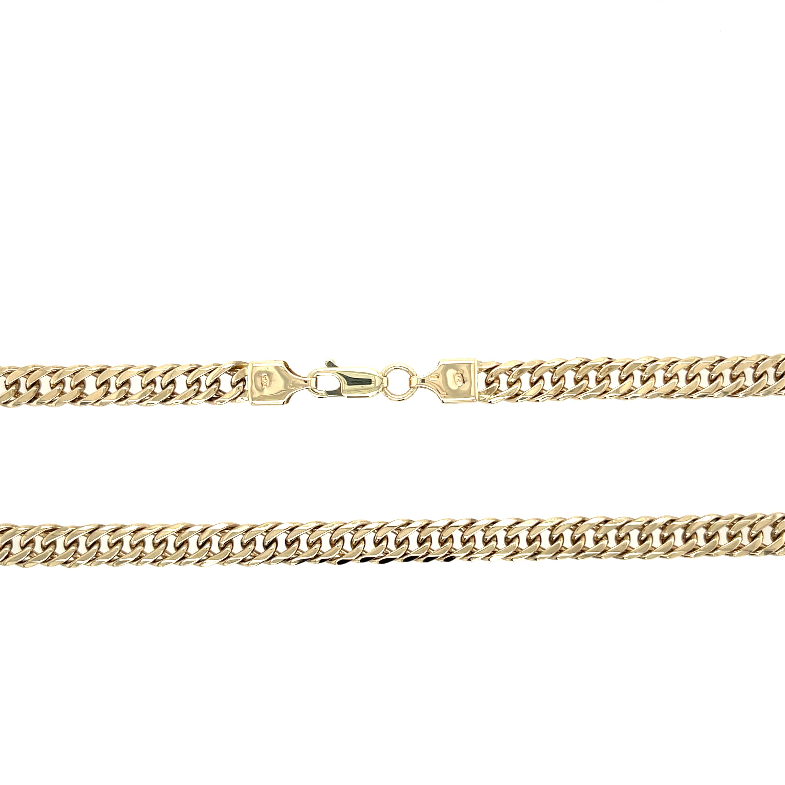 9ct Yellow Gold 22 Inch Double Curb Link Chain - 33.80g