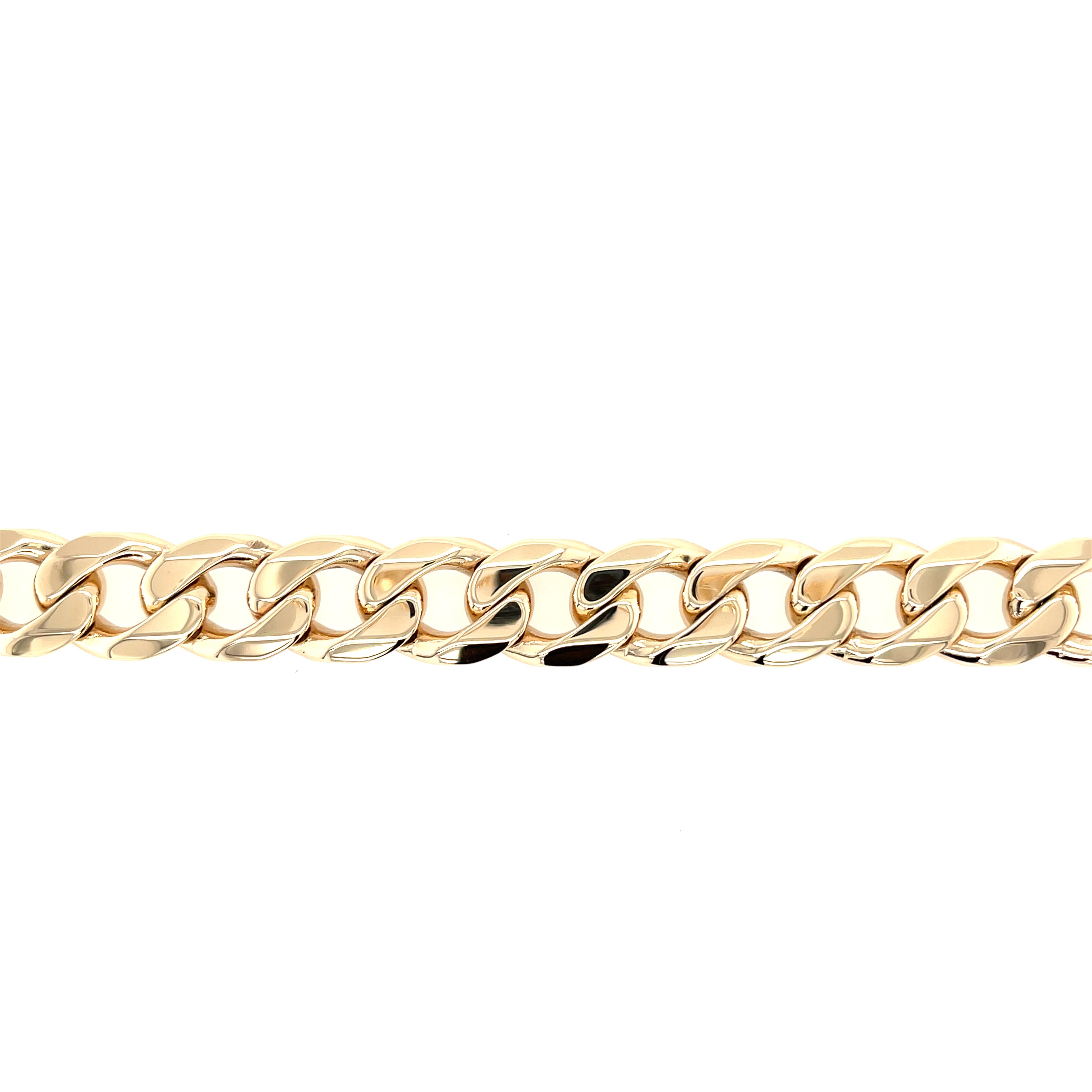 9ct Yellow Gold 8.5 Inch Classic Curb Link Bracelet - 68.00g SOLD