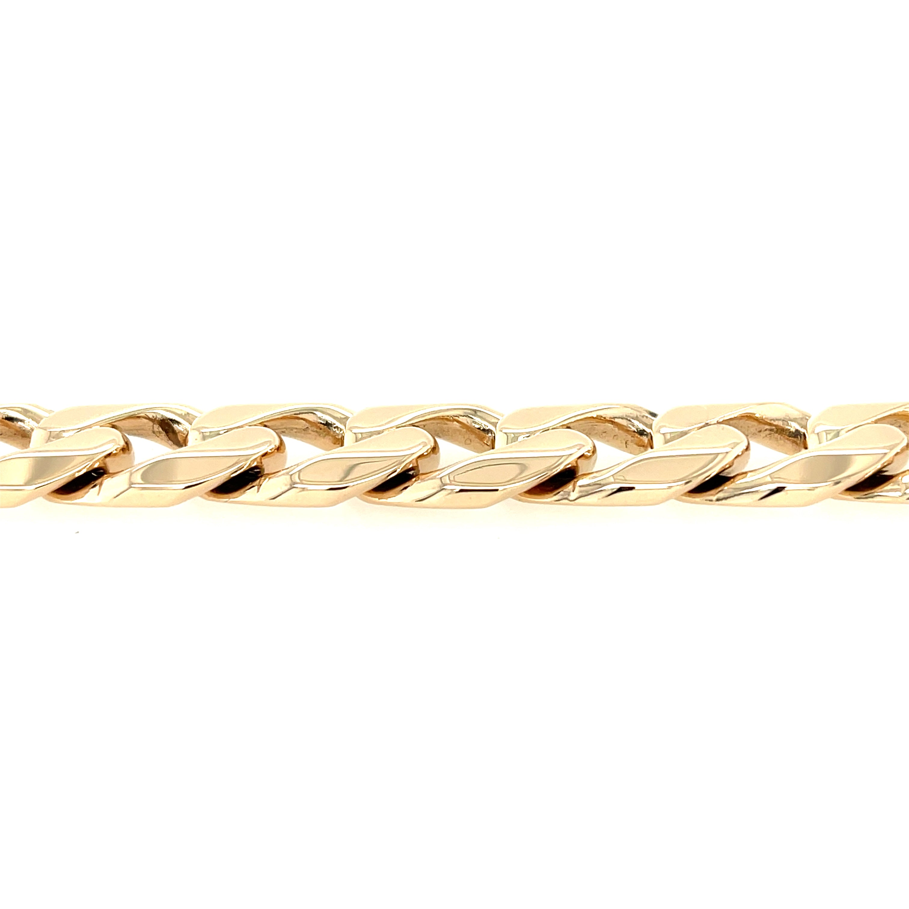 9ct Yellow Gold 8.5 Inch Classic Curb Link Bracelet - 68.00g SOLD