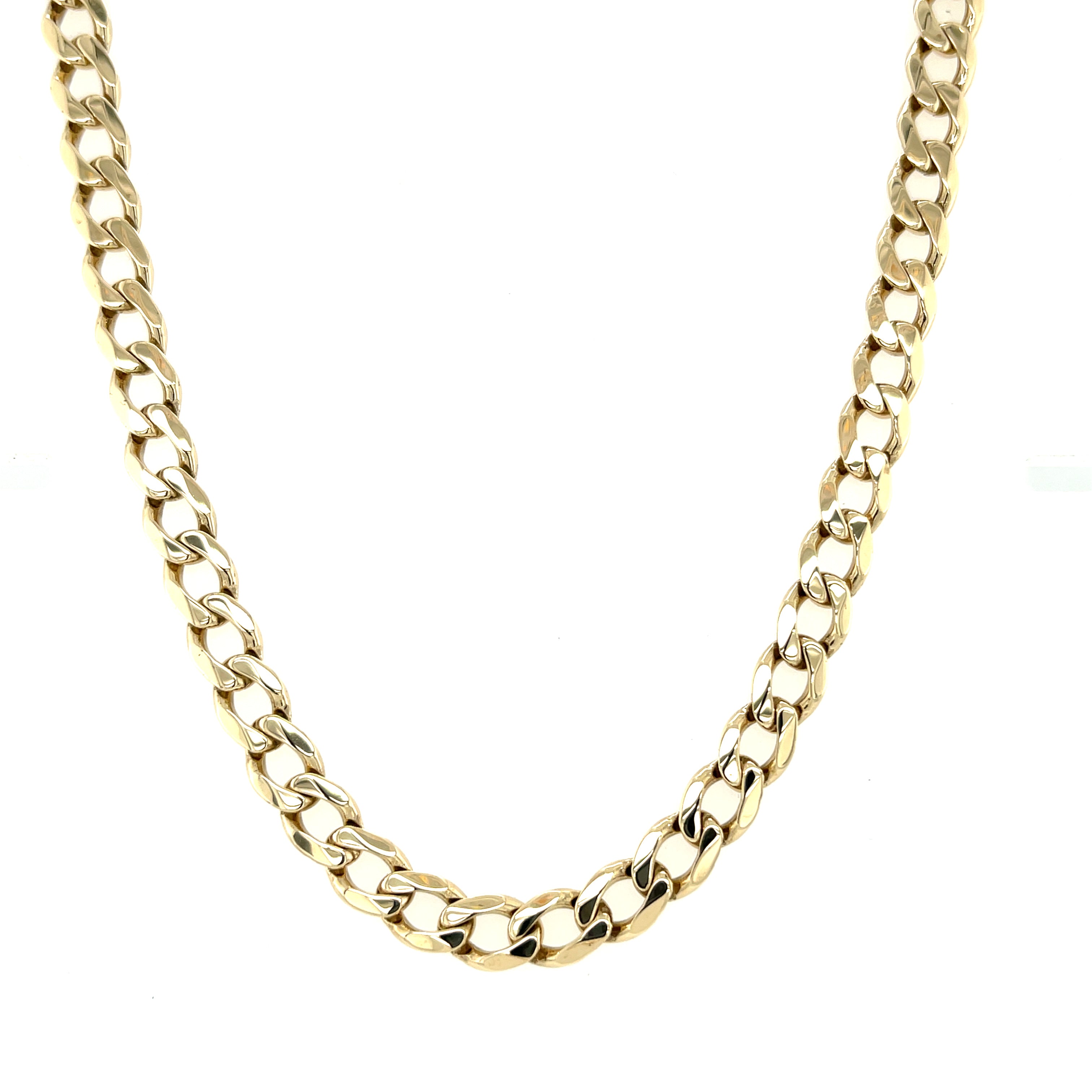 9ct Yellow Gold 21 Inch Curb Link Chain - 32.90g