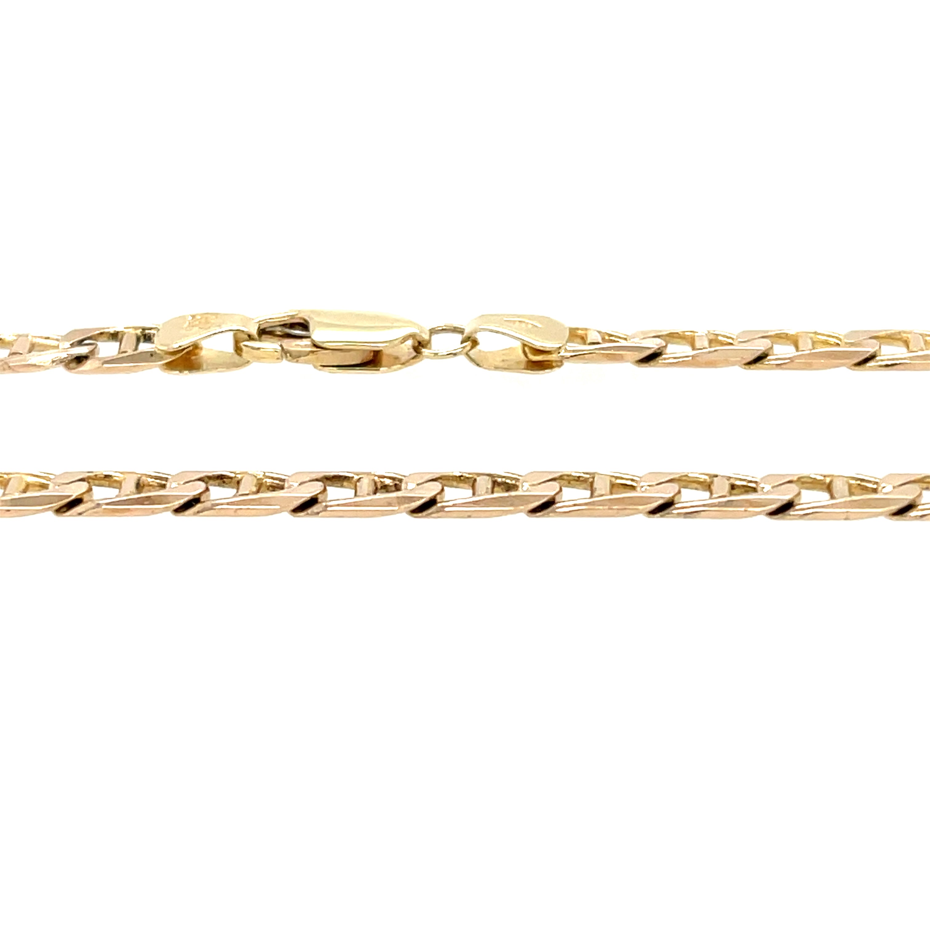 9ct Yellow Gold 24 Inch Flat Anchor Link Chain - 20.70g