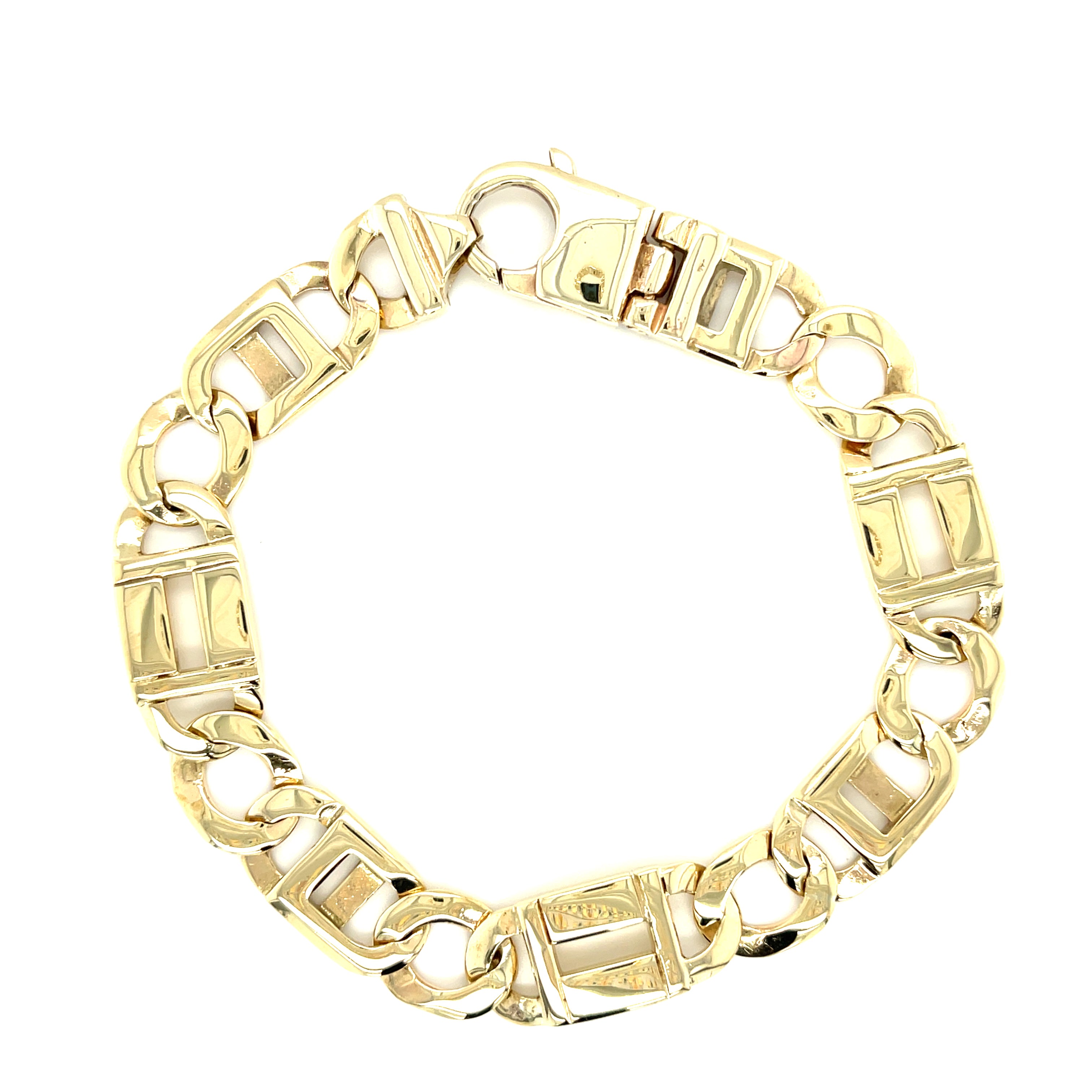 9ct Yellow Gold 9.5 Inch Fancy Mixed Link Bracelet - 41.73g