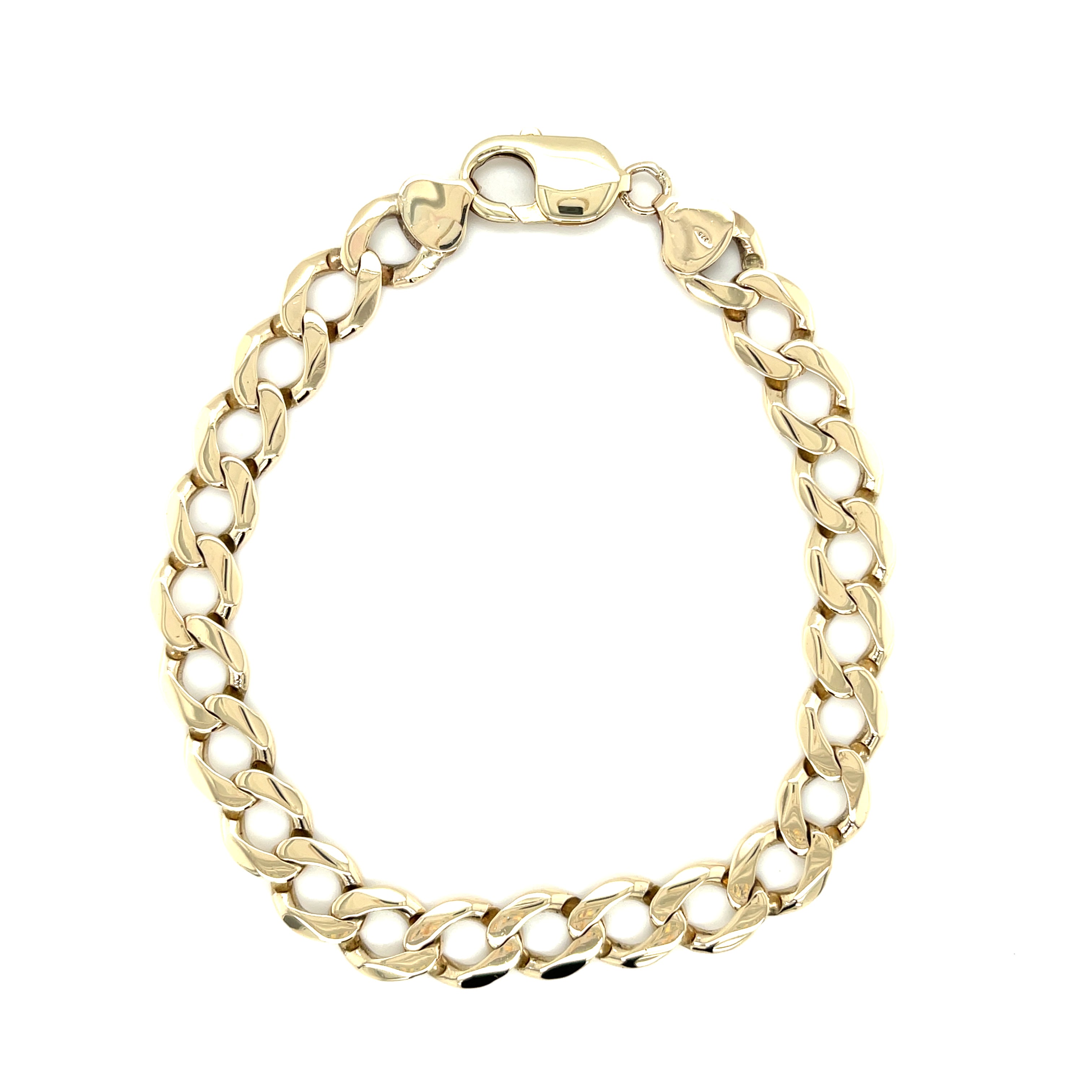 9ct Yellow Gold 9.5 Inch Curb Link Bracelet - 21.82g