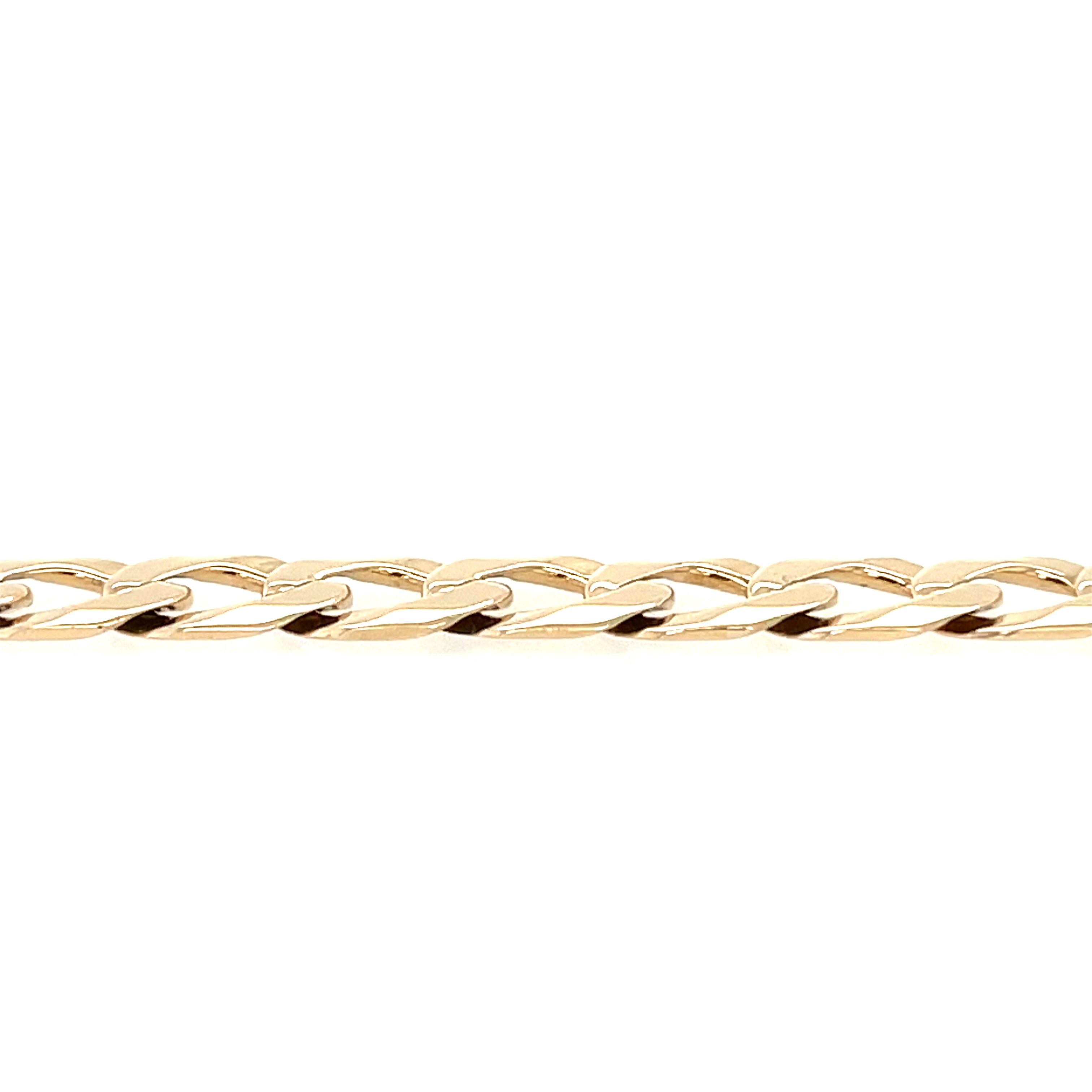 9ct Yellow Gold 8.5 Inch Flat Curb Link Bracelet - 13.65g SOLD