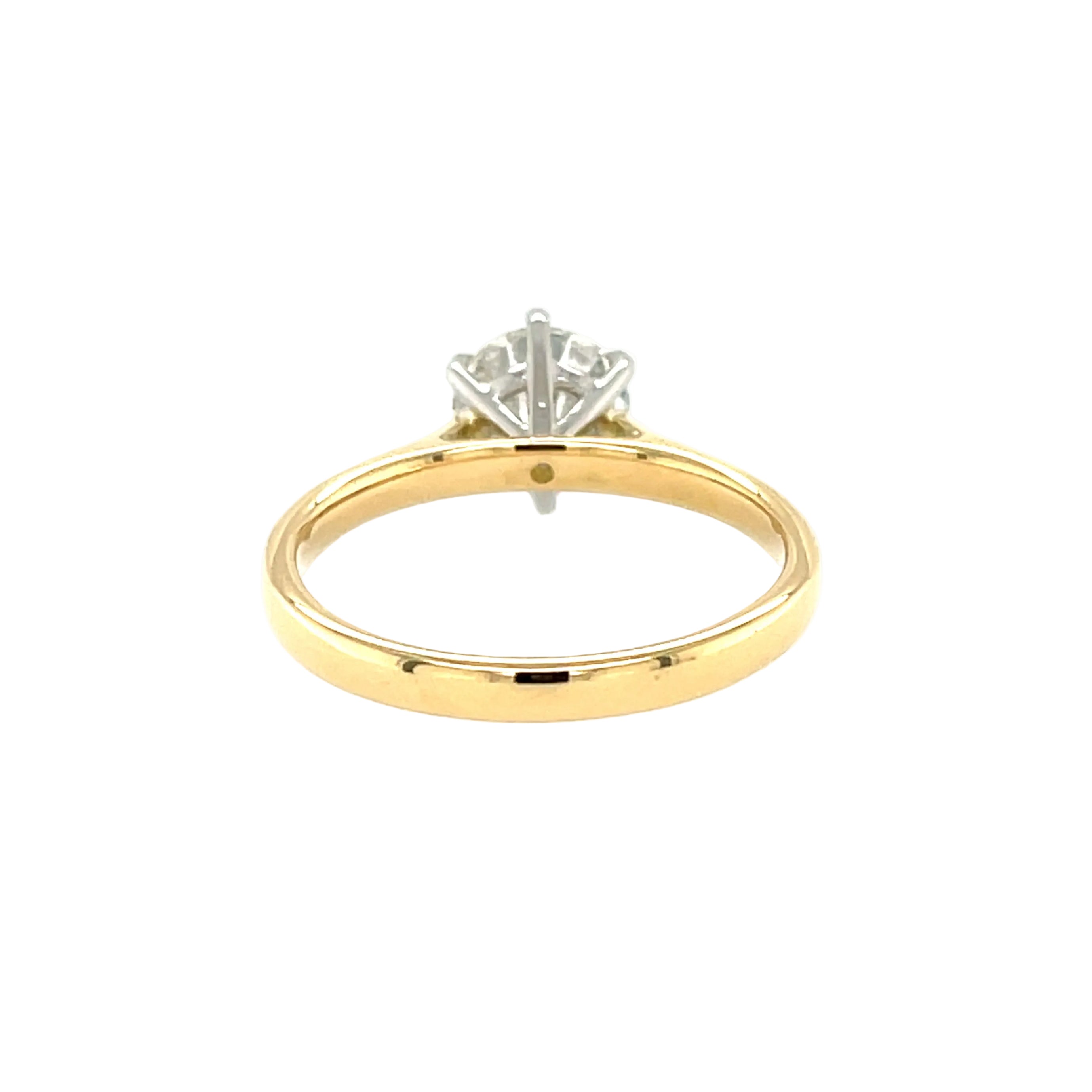 18ct Yellow Gold 1.25ct Round Brilliant Cut Diamond Solitaire Ring