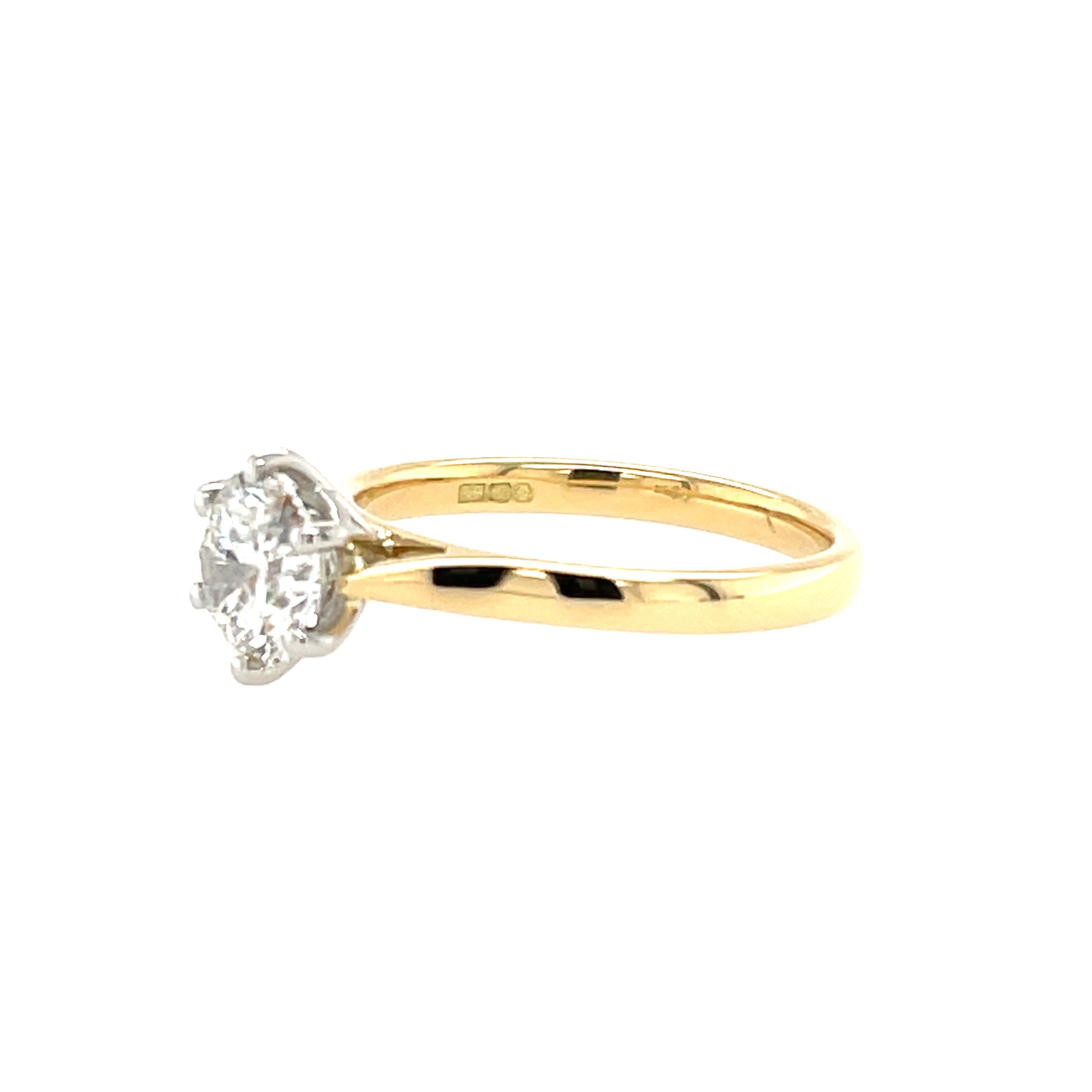 18ct Yellow Gold 1.25ct Round Brilliant Cut Diamond Solitaire Ring